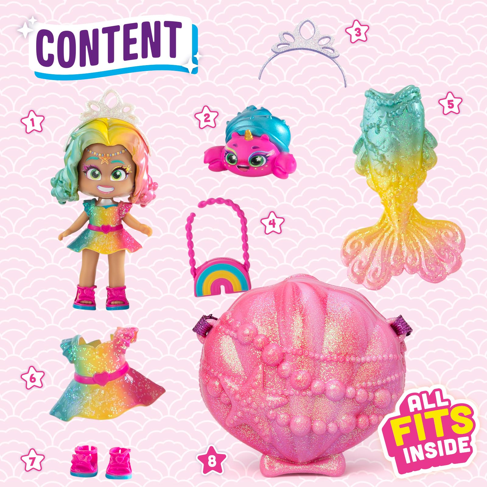 Kookyloos Kooky Mermaids Coral Lalka, Wielokolorowy, Od 3 Lat
