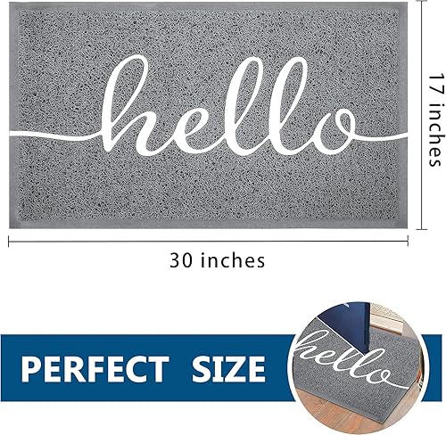 Miniatura 2 de EARTHALL Felpudo para puerta para interiores y exteriores, 30 x 17.5 pulgadas, tapete duradero antideslizante, ultra absorbe el barro, fácil de