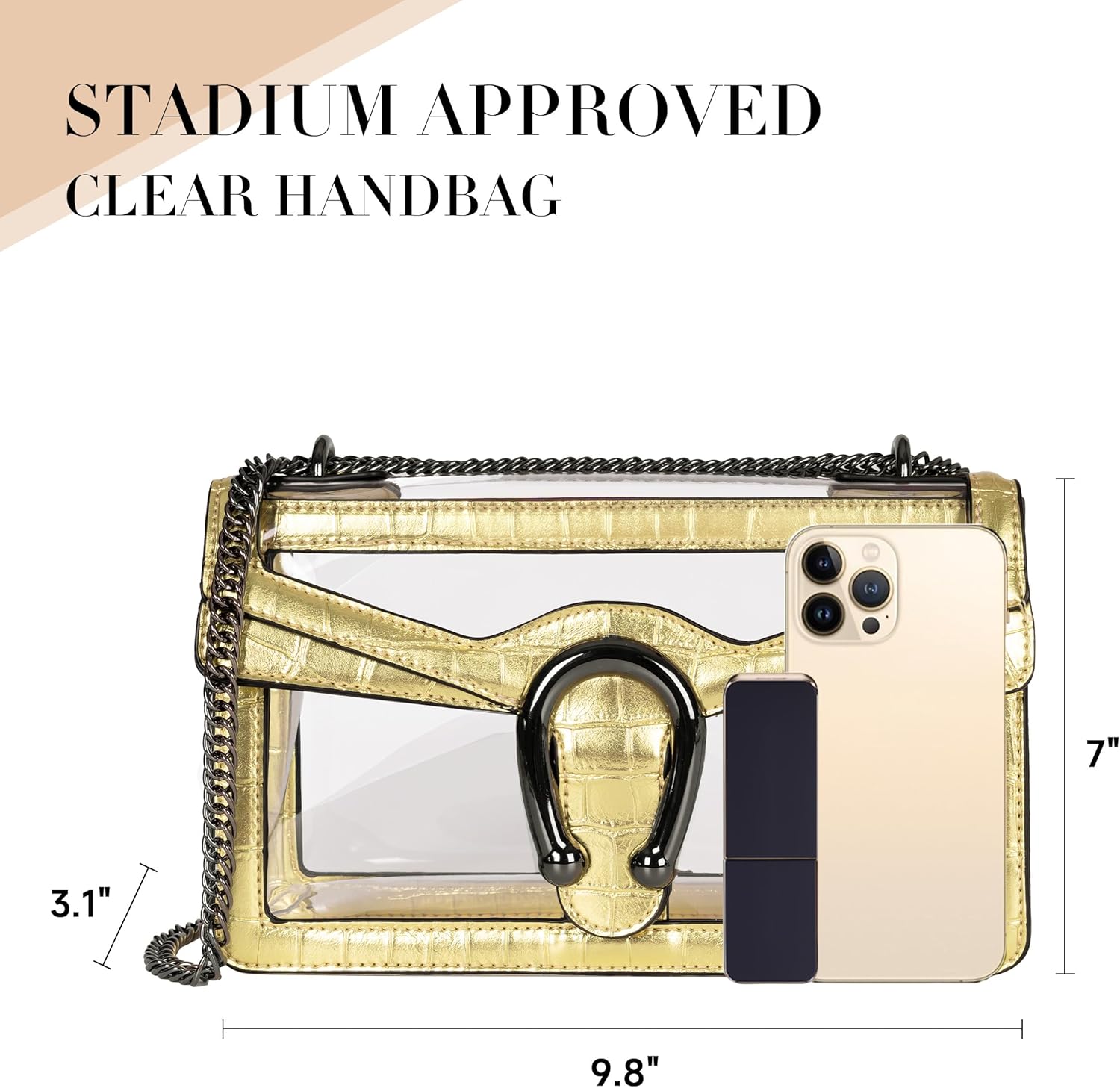 Joryin クリアバッグ 女性用 クリアバッグ スタジアム承認 ショルダーバッグ クロスボディ バッグ スモール クリア パース