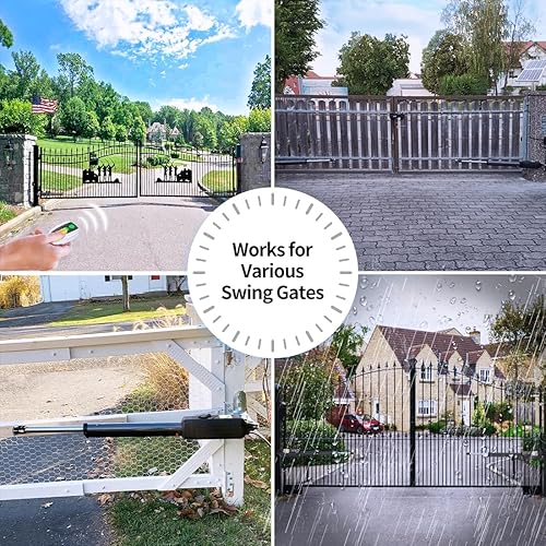 Miniatura 7 de TOPENS AD5S - Kit de abridor automático de puertas de servicio medio, operador solar de doble puerta para puertas batientes dobles de hasta 16 pies