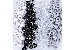 MIIIM Black and White Pony Beads: Crafting Essential for Bracelets, Jewelry, and More