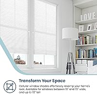 Vista 3 de BlindsAvenue - Persiana celular inalámbrica tipo panal de abeja, célula única de 1.4 cm, filtro de luz