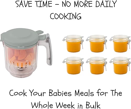 Miniatura 6 de EVLA'S Gray Baby Food Maker, mezclador de vapor y toallitas para bebés, paquete calentador de toallitas para bebés, esenciales para bebés nuevos o