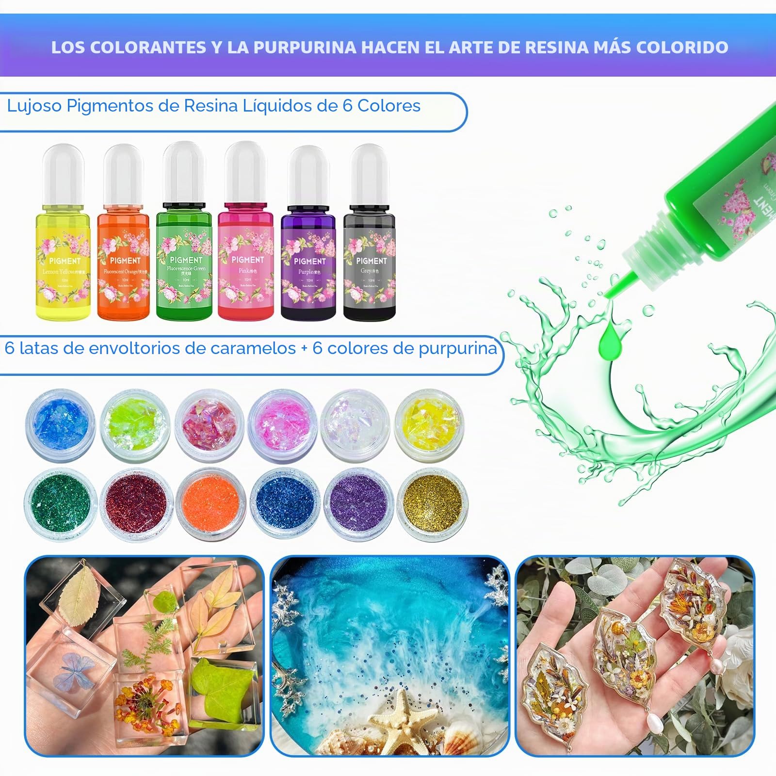 VidaRosa Kit de resina epoxi para principiantes – 600 ml/599.9 g Kit de iniciación de resina transparente con 12 moldes, 2 flores secas, revestimiento y resina artística de fundición para regalos de