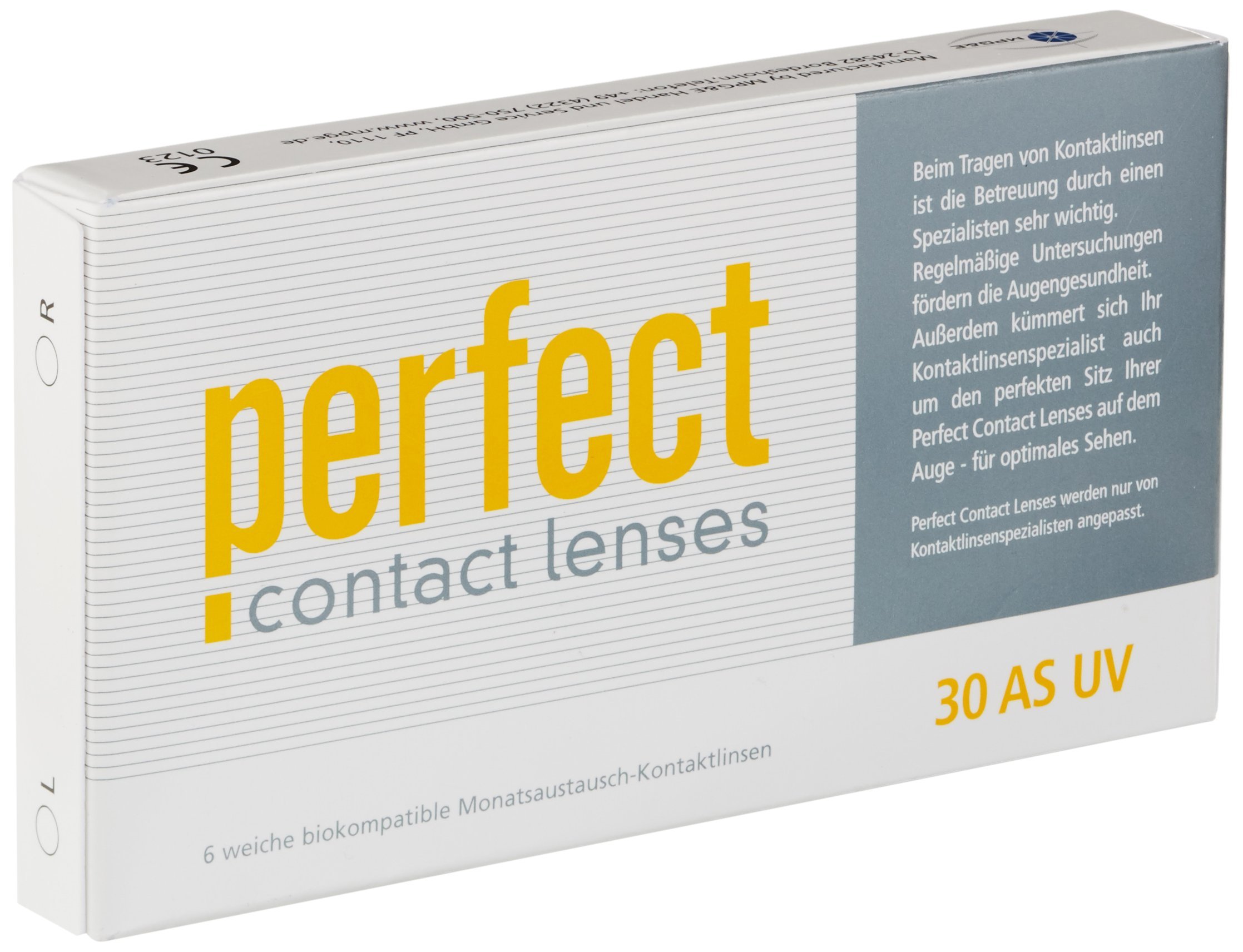 Perfect 30 AS UV Monatslinsen 6er Pack, BC 8.60 mm, DIA 14.20 mm, -0.25 Dioptrien