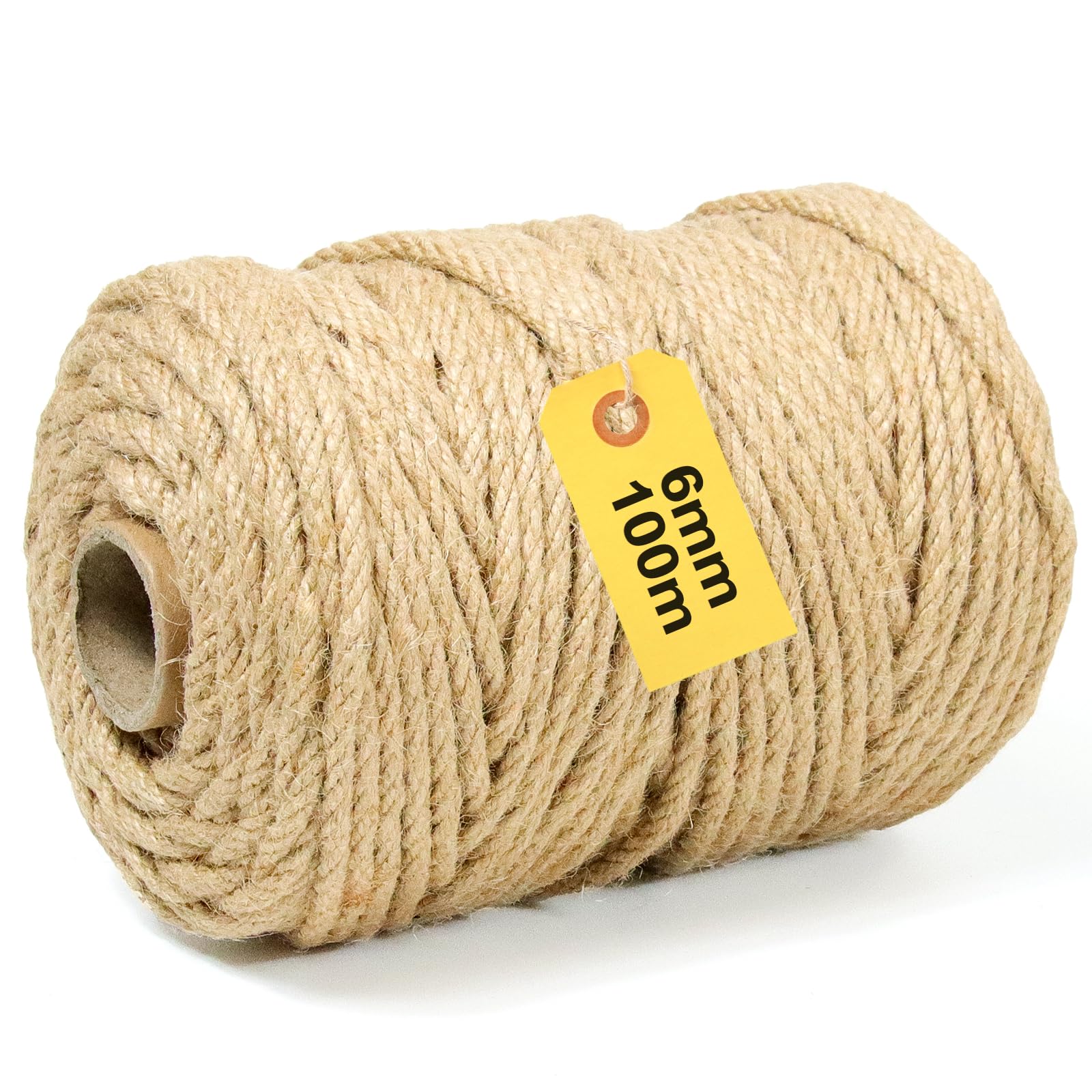 100M Sisal Rope for Cat Scratcher, 6MM Sisal Rope, Cat Scratching Post Replacement, Gardening Bundling, Craft Decoration
