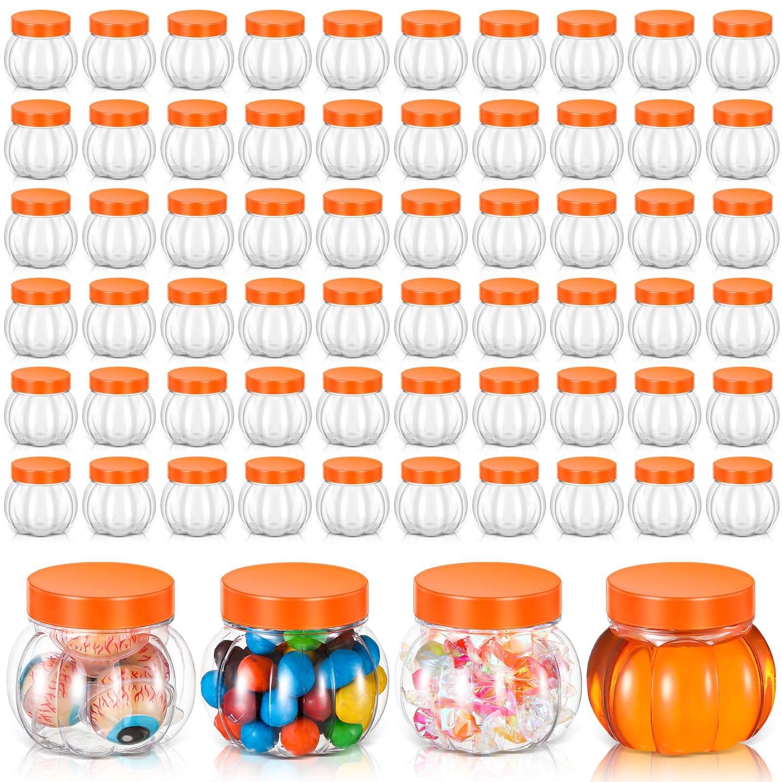 Mini pot à bonbons Halloween x60 étanche avec couvercle pour buffet de fête et automne