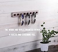 Vista 2 de Organizador de lentes de sol para pared, decoración rústica del hogar, exhibición de anteojos de madera, soporte para lentes de sol para múltiples