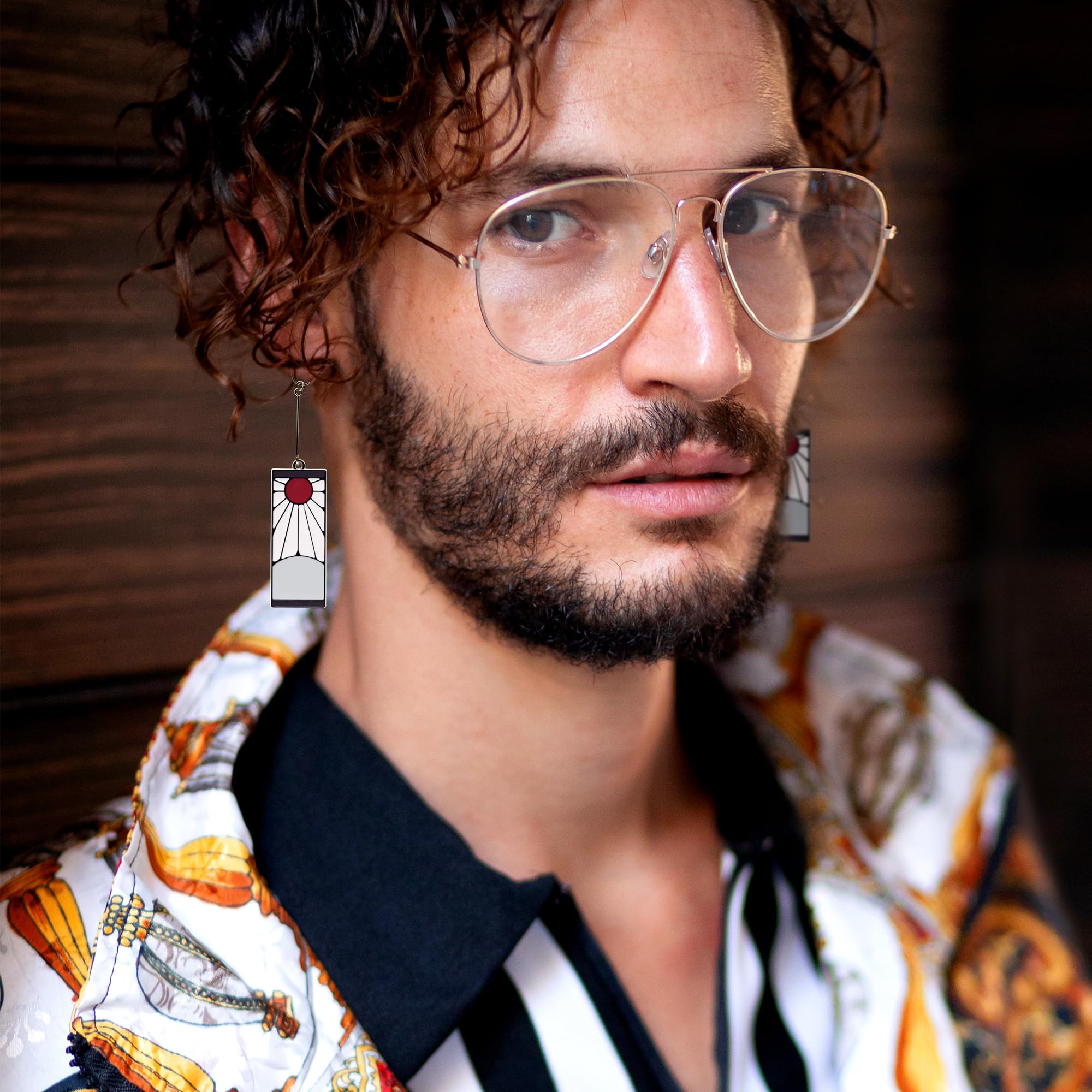 Demon Slayer Tanjiro Unisexe Clip d'oreille multicolore