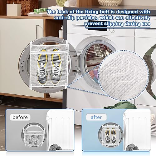 Miniatura 3 de Bolsa para secadora y lavadora de zapatillas, secadora para zapatos, ropa y lavandería, ajustador de correa elástica para la mayoría de las