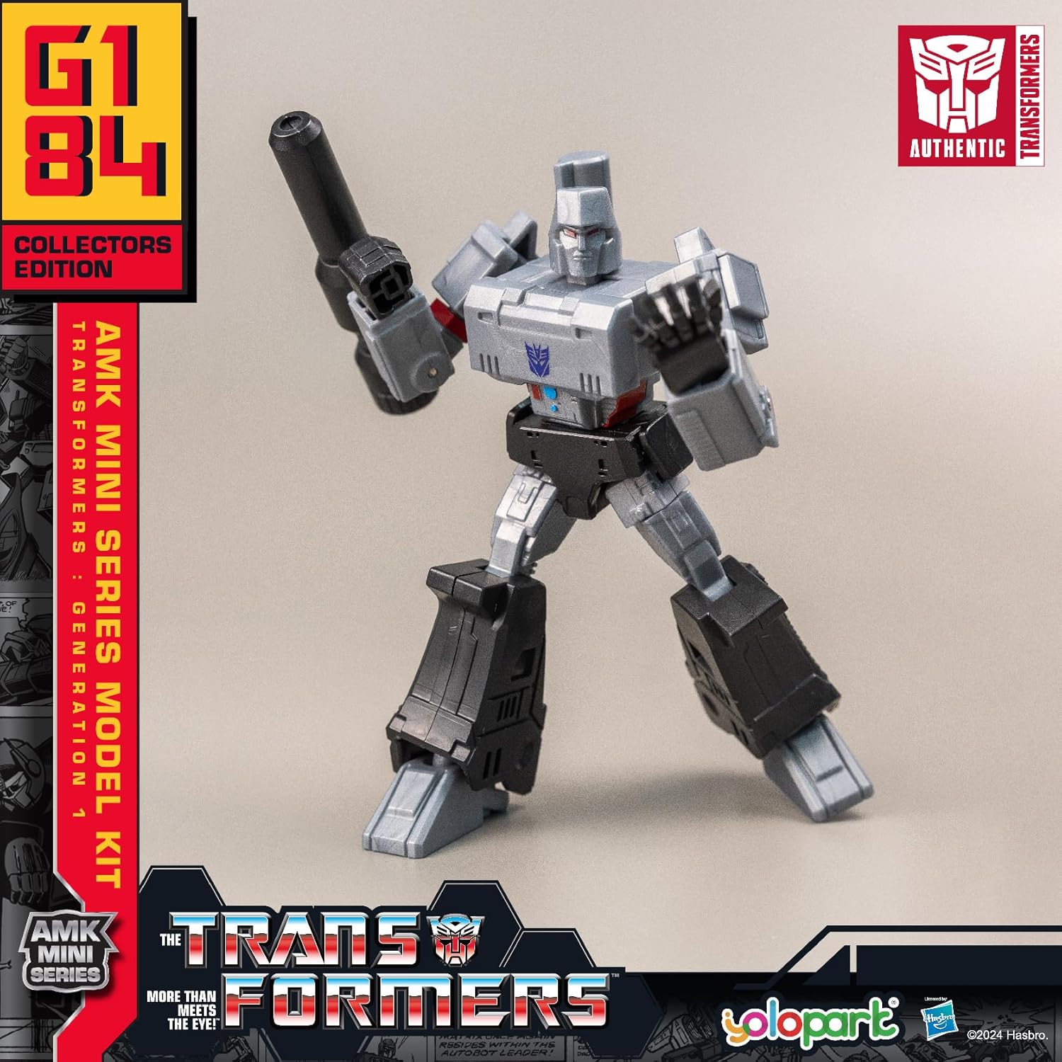 YOLOPARK Transformers Toys 6-Pack G1 Action Figures,Highly Articulated Optimus Prime,Bumblebee,Megatron,Soundwave,Grimlock,Starscream Transformer Toys for Kids Age 8 and Up,No Converting
