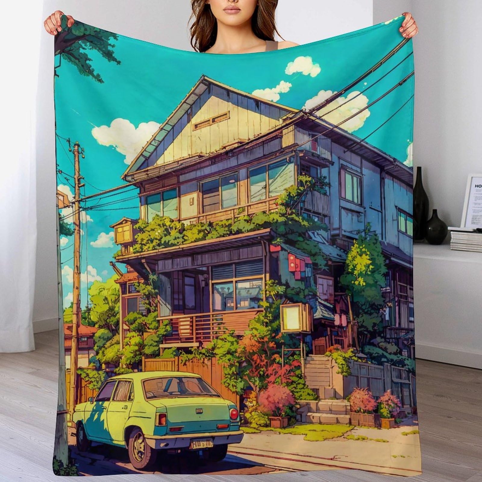 Couverture flanelle haut de gamme style japonais plaid polaire doux