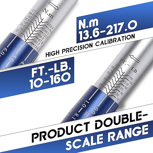 Miniatura 3 de Llave dinamométrica de clic de 12 pulgada, llave dinamométrica 12 unidad 10-160FT.LB13.6-217N.M con una bandeja de almacenamiento XIPE, rojo