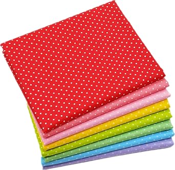iNee Mini Polka Dot Fat Quarters Quilting Fabric Bundles, Cotton Fabric for Sewing Crafting,18 x22 inches,Mini Polka Dot