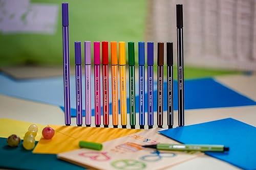 Miniatura 5 de STABILO Bolígrafo de punta de fieltro premium 68 Mini - Cartera de 18 - Colores surtidos