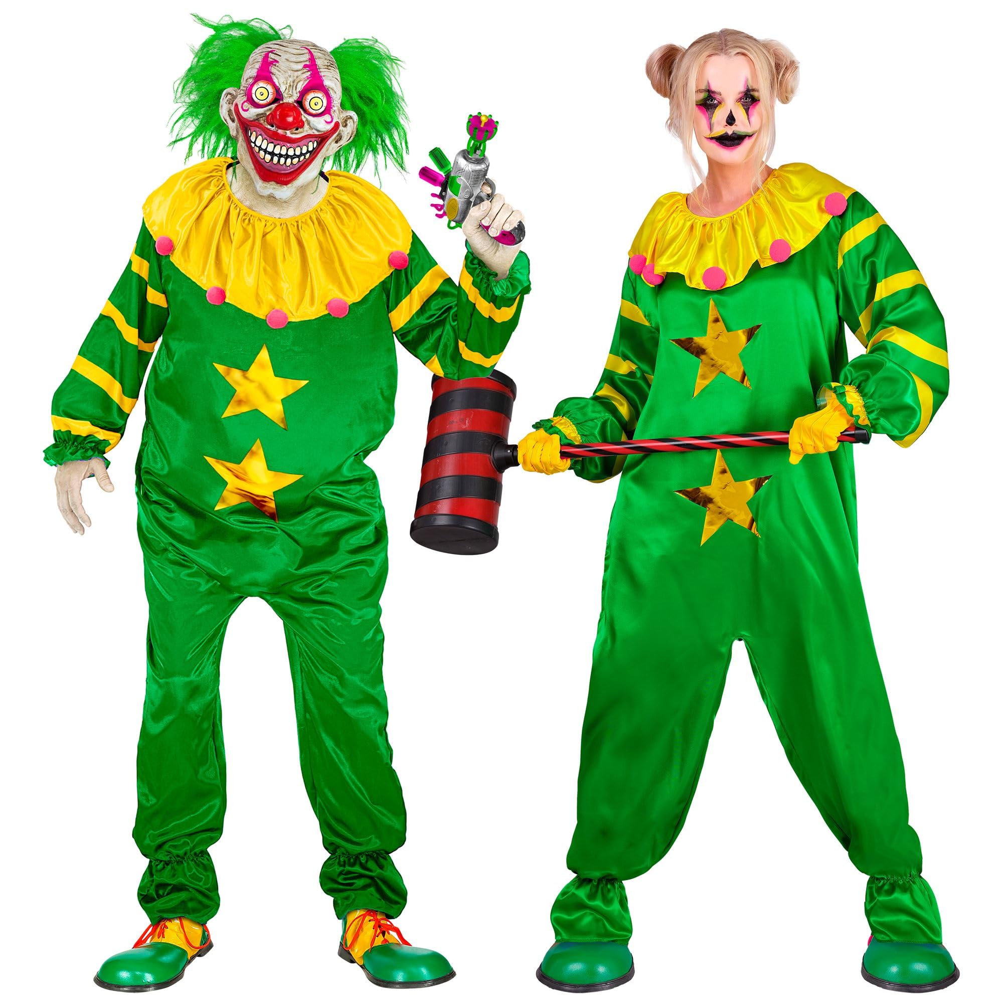 W WIDMANN MILANO Party Fashion - Space Horror Clown Costume, Jumpsuit, Killer Clown, Halloween Fancy Dress