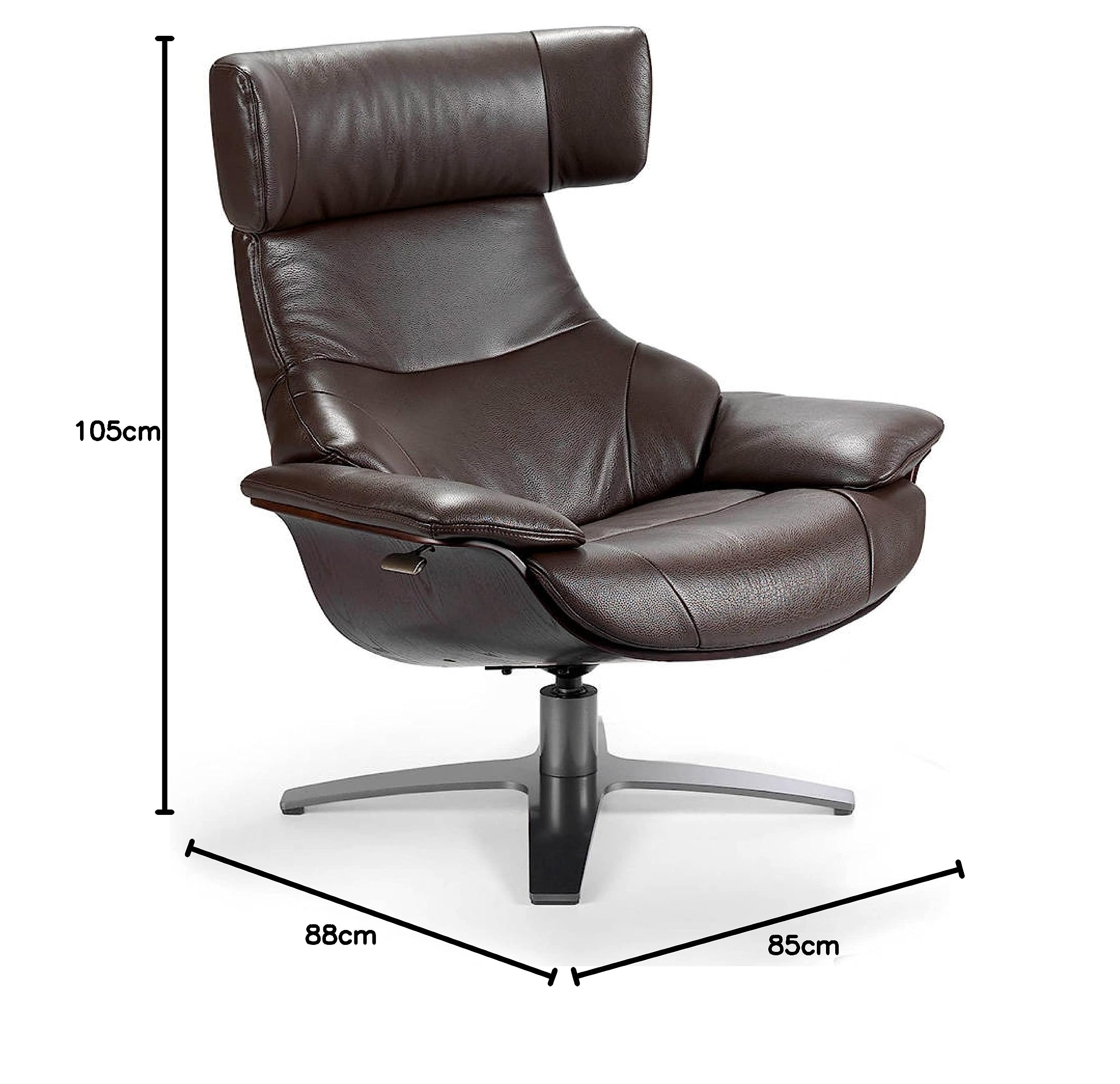 ANGEL CERDA Fauteuil Pivotant En Cuir écologique Et Pieds En Bois Couleur Wenge