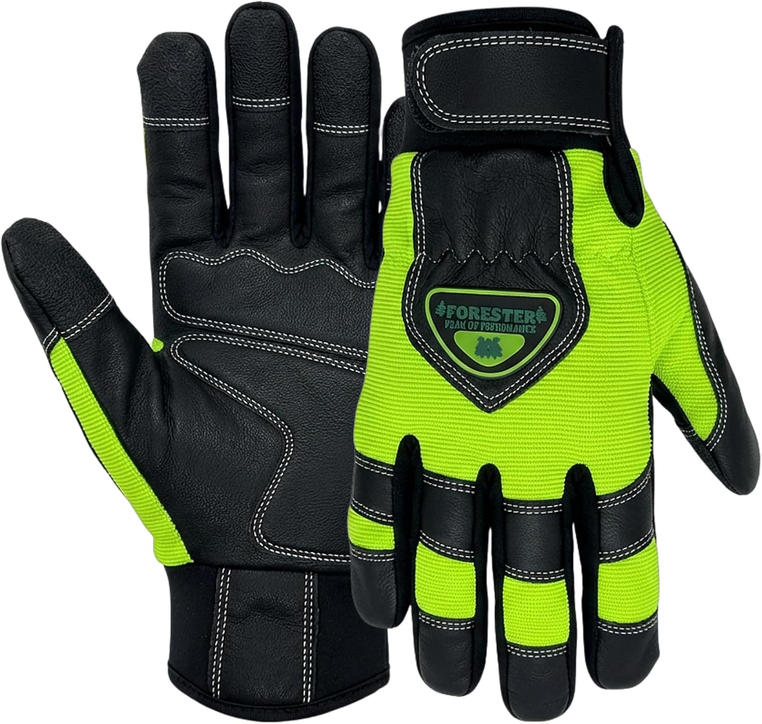 FORESTER Hi-Vis Ultimate Impact Safety Gloves |Arborist Cut-Resistant Work Gloves for Tree Climbing, Forestry