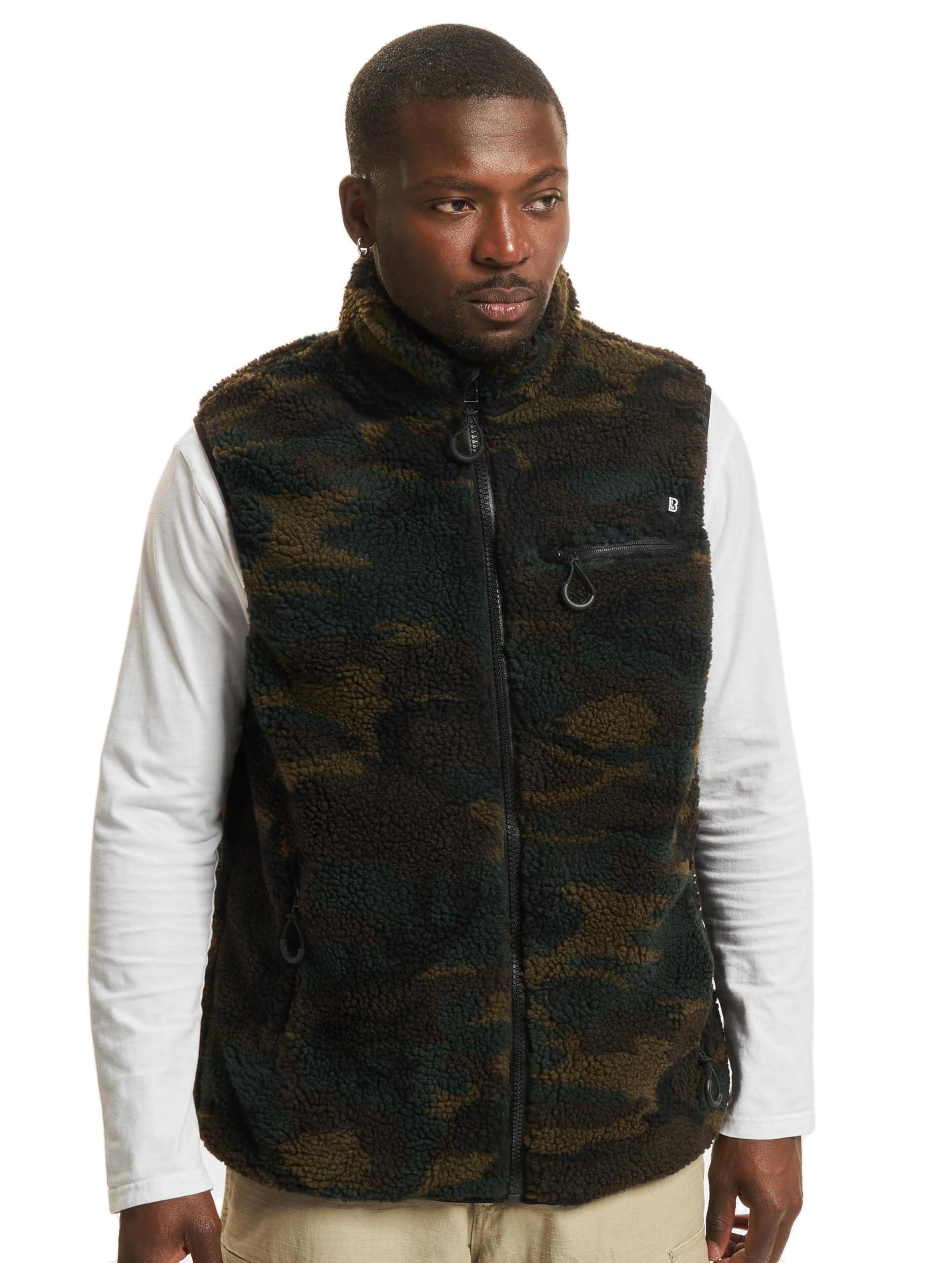 Brandit Men's Woodland Teddyfleece Vest, Color: Size: 5XL