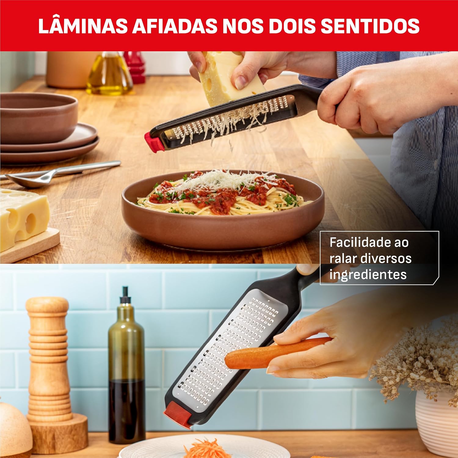 Tefal Ingenio Grater, Black, with Double Sharp Blades, Non-slip Base and Protective Cap - Safety, Efficiency and Stability on Grating