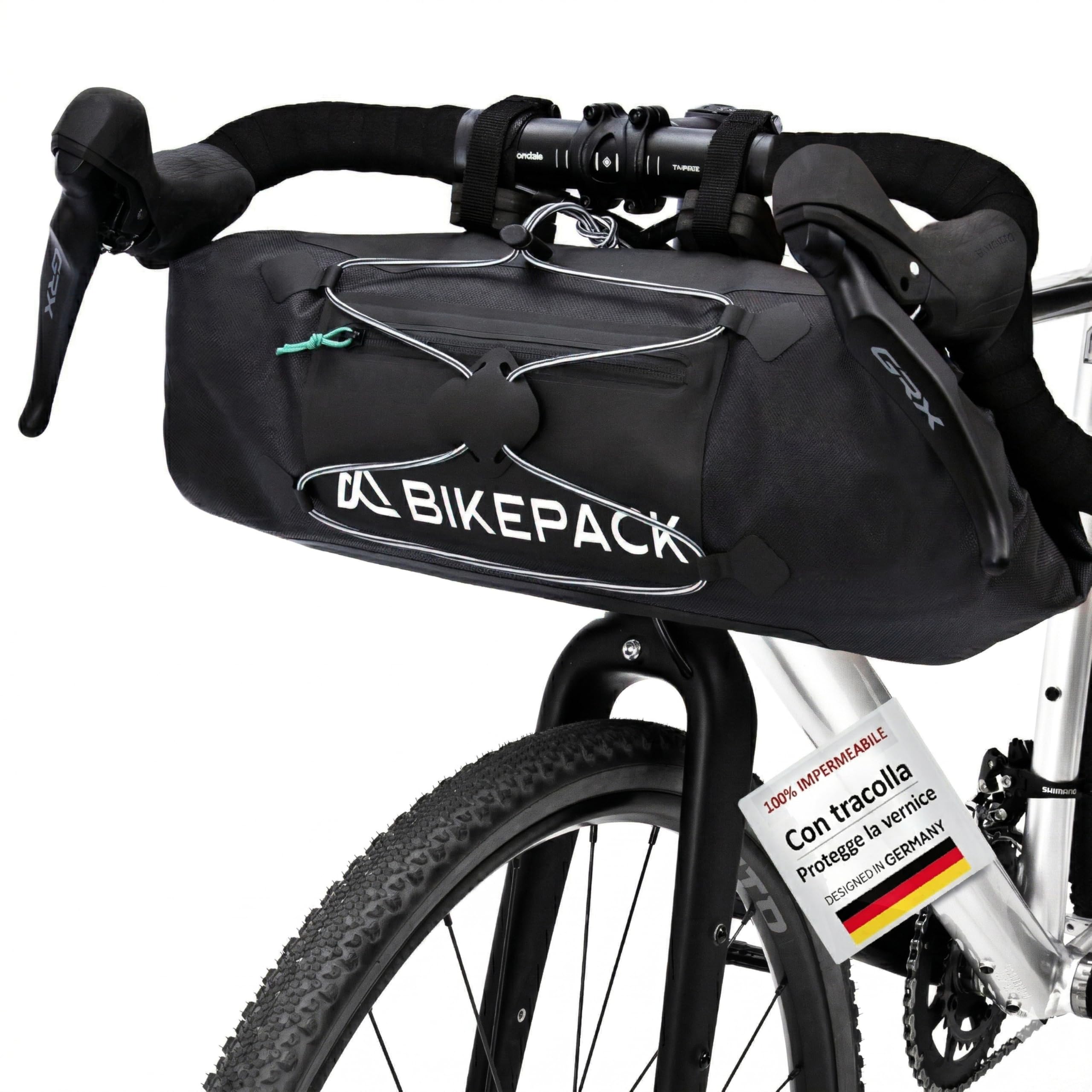 Borsa per telaio BIKEPACK - Ideale per bicicletta da corsa e mountain bike - Borsa per tubo superiore perfetta come borsa da bikepacking/Borse per bicicletta premium (Borsa per il