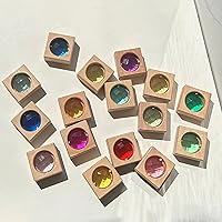 Vista 5 de 16PCS Acrylic Wooden Gem Blocks, Sparkling Acrylic Colorful StackingToys, Open Ended Play Montessori Educational Toys (16PCS Square Gem Blocks)