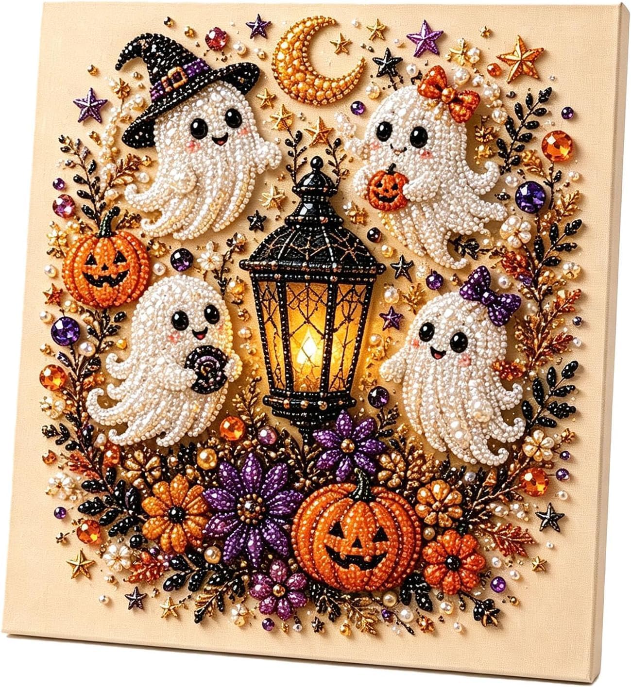 Pearl Diamond Art Kits for Adults,Halloween Ghost Diamond Painting Kit