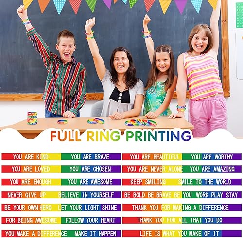 Miniatura 142 de JUNEBRUSHS 42 piezas de accesorios de concientización sobre el cáncer de mama, pulseras de silicona, accesorios de coraje y esperanza para mujeres