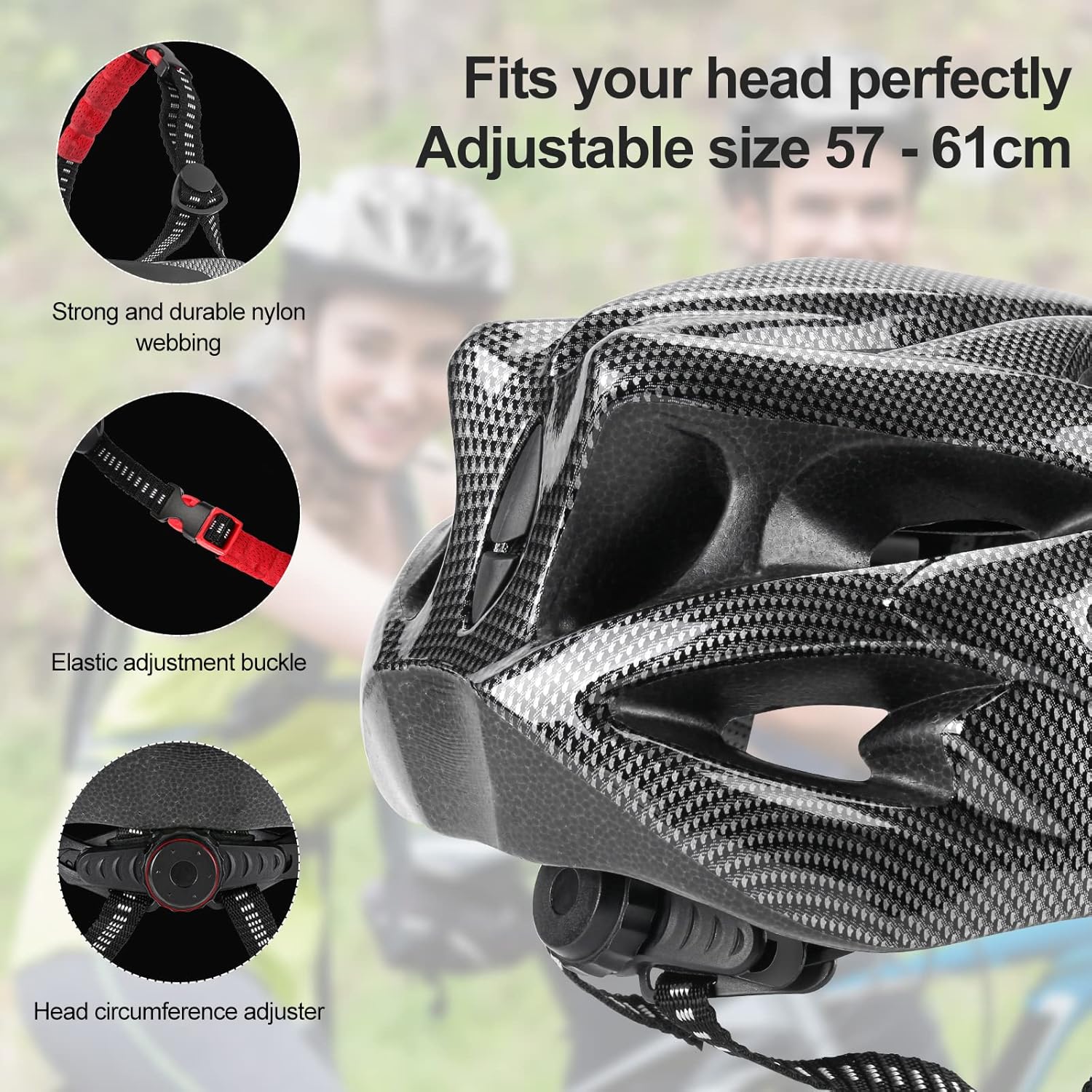 HolaFolks Bike Helmet, Adults Bicycle Helmet Sport Lightweight Cycling Helmet for Road & MTB Mountain Adjustable Size for Men Women - Image 2