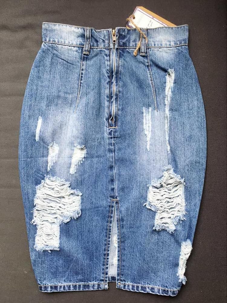 入手困難！leather&denim skirt mens&ladys Coolest Vibe High Slit Denim Maxi Skirt | Windsor