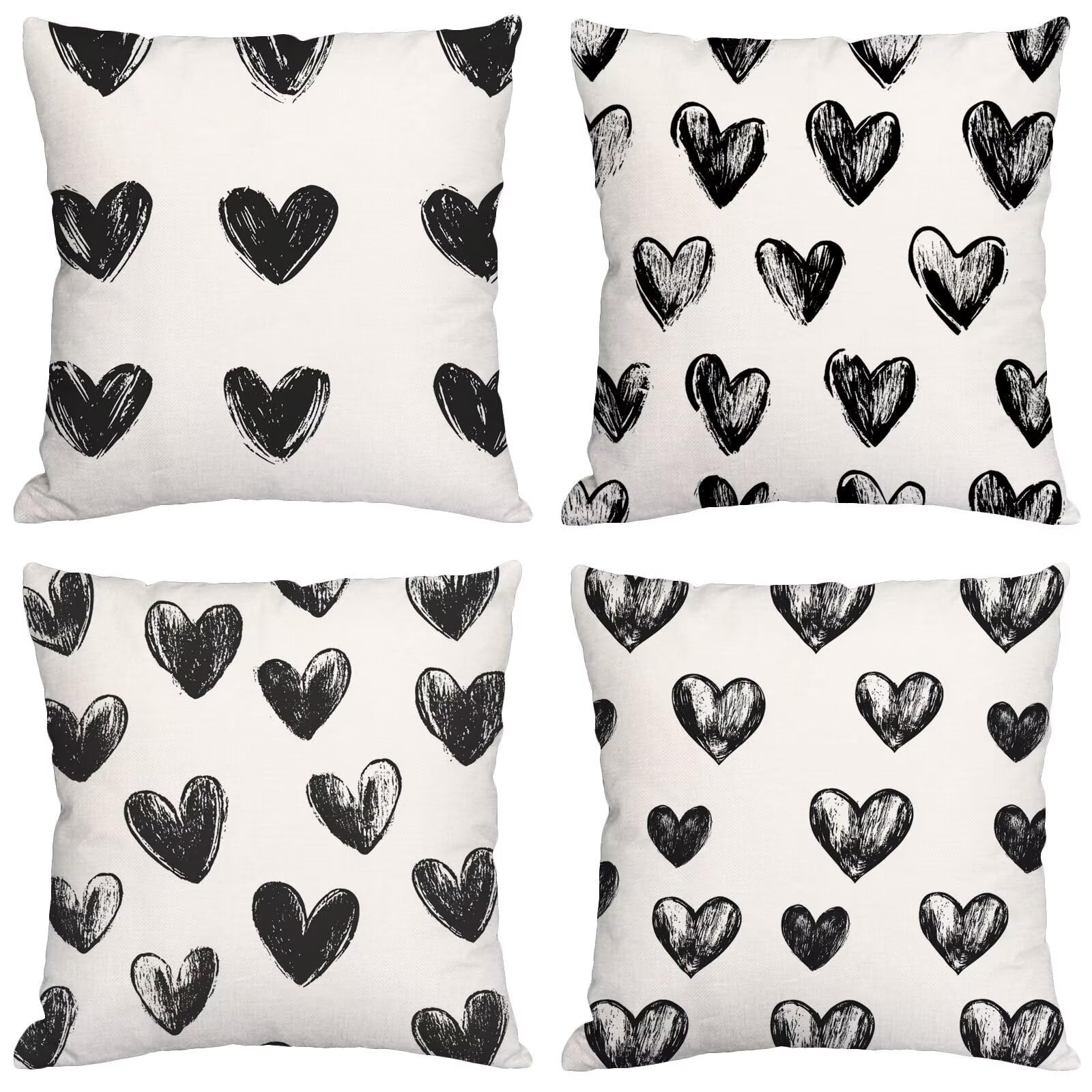 Coussin extérieur imperméable 40x40 cm lot de 4 noir BZ-567