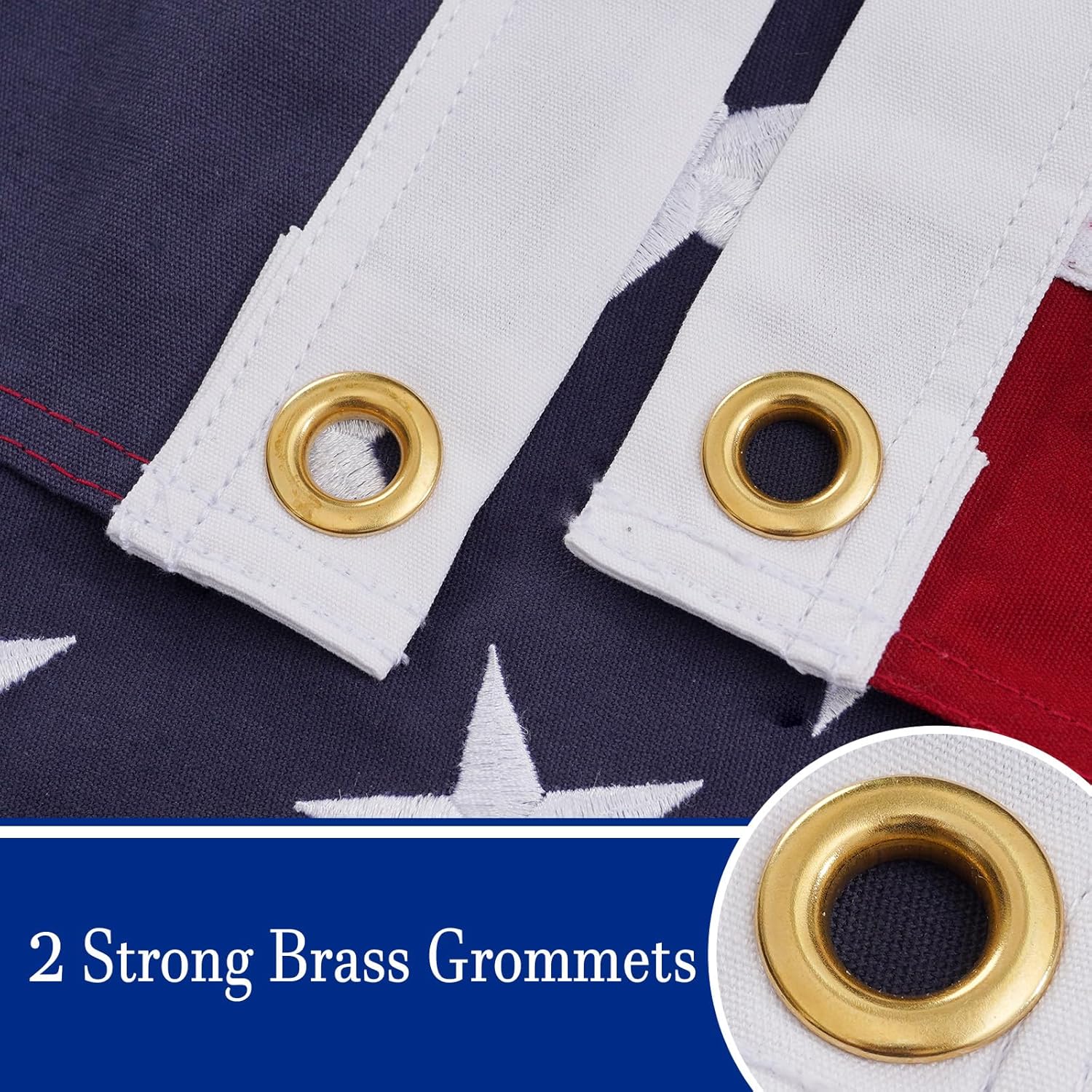 Bradford Cotton American Flag 3x5 feet for Indoor Embroidered Star USA Flags Soft Material, Cloth US United State Flag with 2 Brass Grommets - Image 7