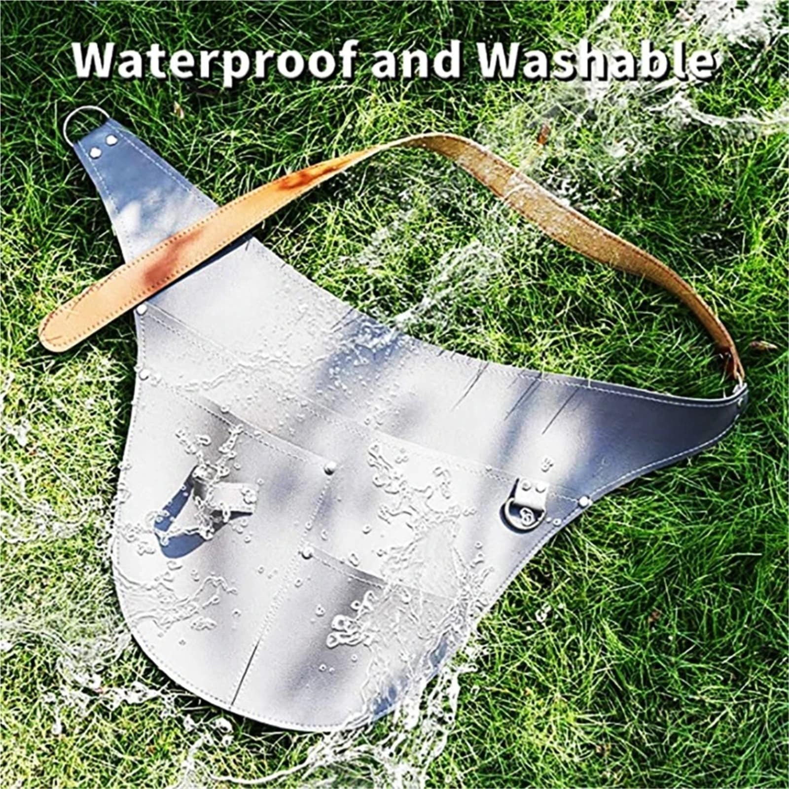 Étui de ceinture multifonctionnel en simili cuir for outils jardin, pochette taille réglable, sac tablier travail jardinage étanche Pour Charpentier(Green)
