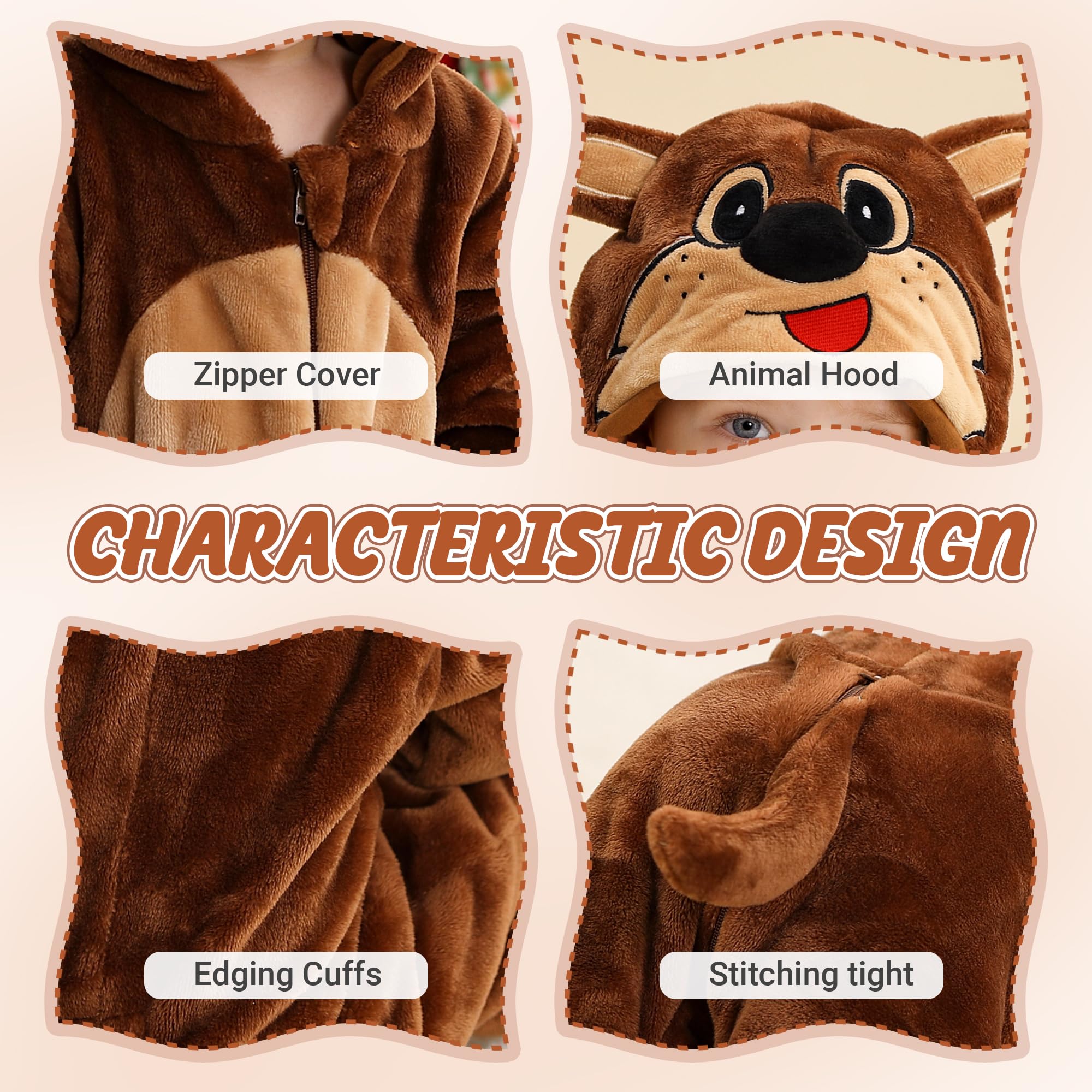 HAHASHOW Baby Winter Spielanzug, Kleinkind Flanell Schlafanzug Strampler Pyjama kostüm Bekleidung Karikatur Tier Jumpsuit für mädchen und Junge, 0-36 Monate
