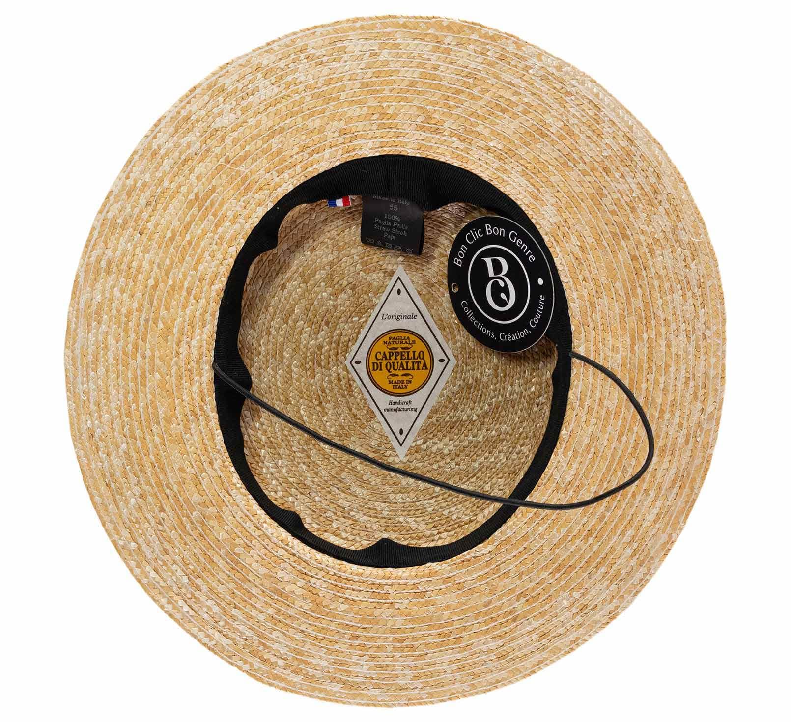 Chapeau Paille Femme Canotier Coco