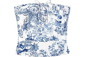 FLORENS Women's Casual Strapless Bandeau Graphic Print Bow Front Corp Tube Top