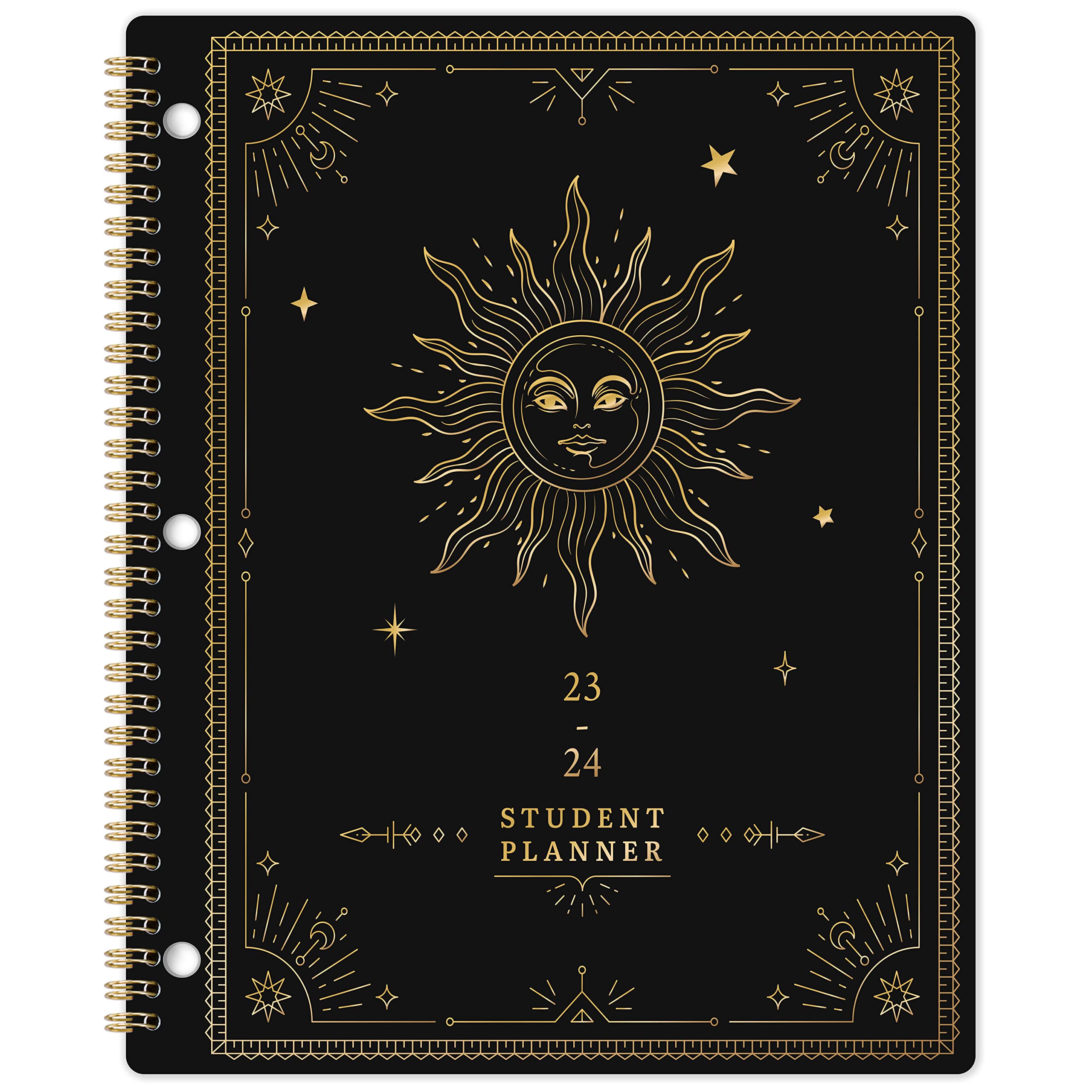 Student Planner 2024-2025 - School Planner for Middle School or High School, Aug. 2024 - Jun. 2025, 8.5" x 11", Planner 2024-2025Academic Year with Thick Paper, 3-Hole Punched & Stickers - The Sun