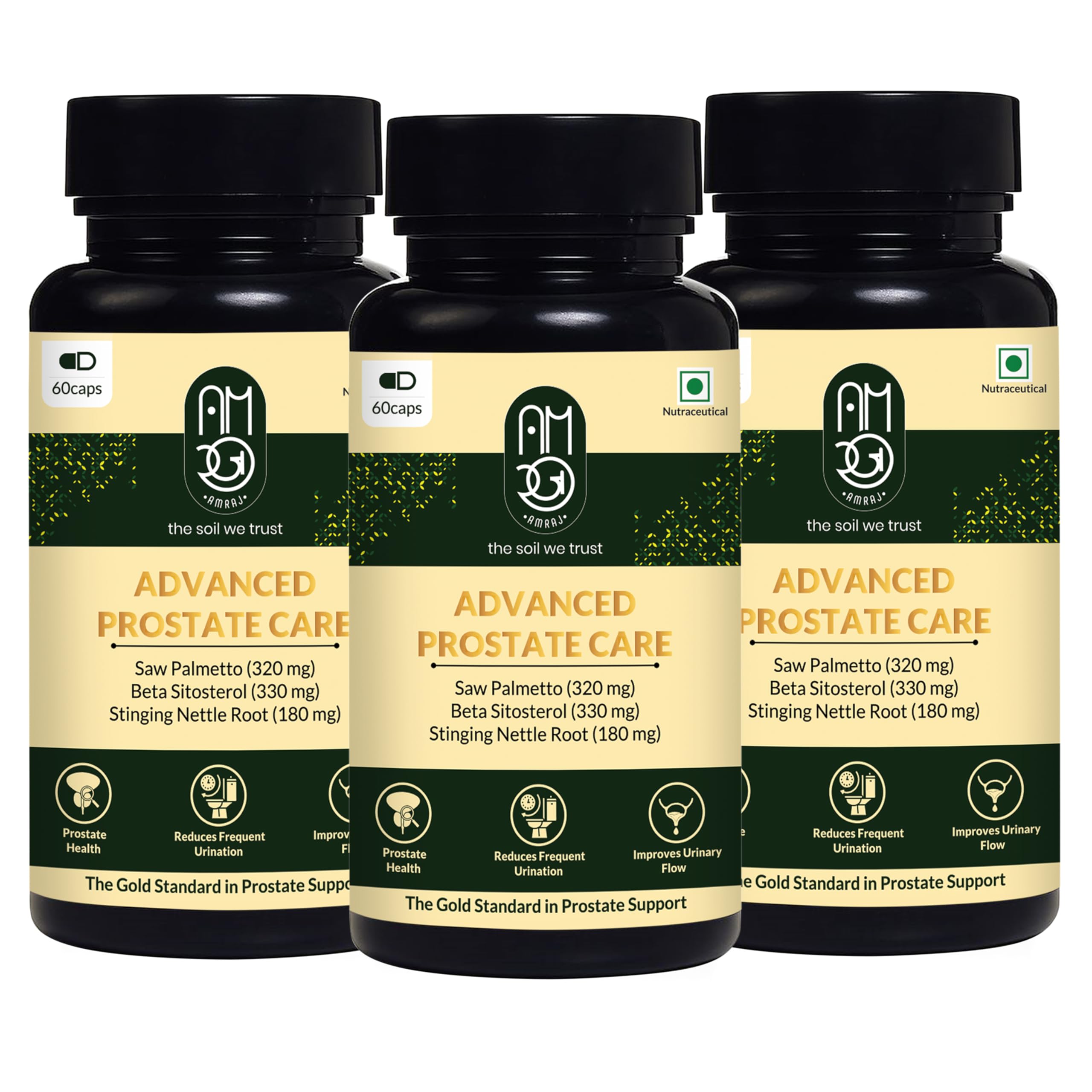 Advanced Prostate Care Natural Prostate Support Supplement with Saw Palmetto, Beta Sitosterol, Nettle Root, Gokshura, Chandraprabha Vati, Lycopene & Pumpkin Seed, 3 Month Plan, 180 Capsules