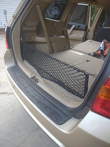 Miniatura 9 de Red de carga organizadora de maletero para Toyota Highlander 2008-2013  Red de carga estilo sobre para SUV de malla premium, organizador de maletero