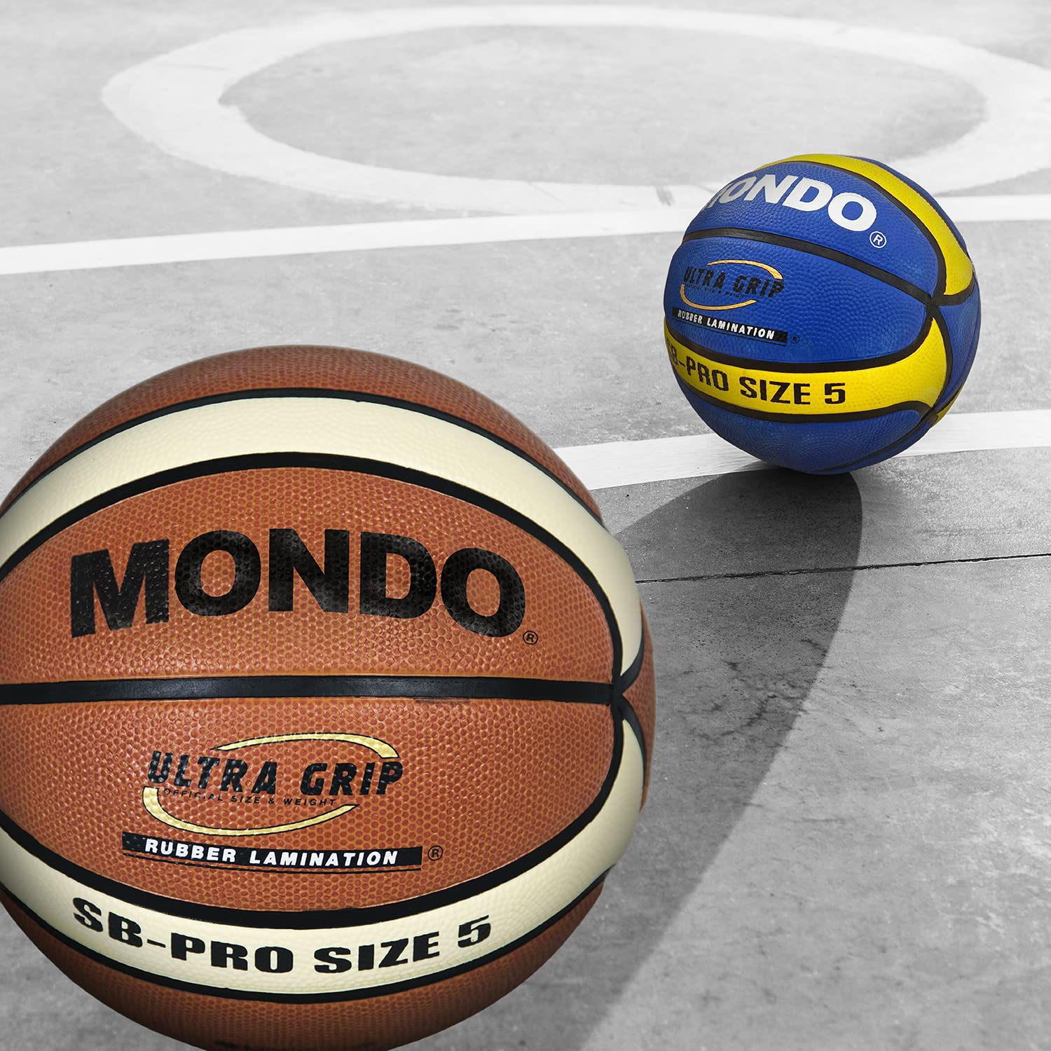 Pallone da basket Mondo-Basket SB-Pro 5, colore arancione e giallo, misura 5 (13734)
