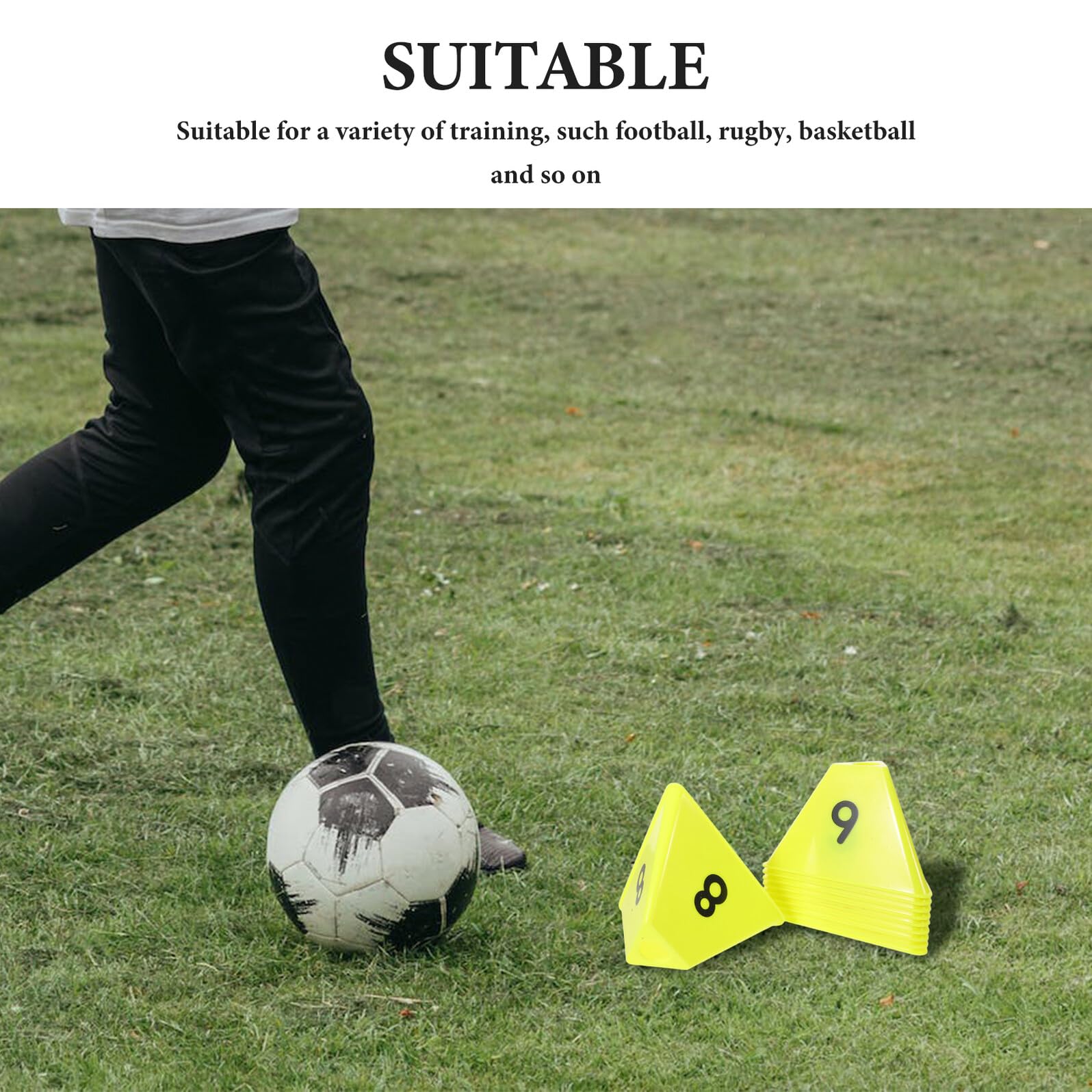 Toyvian 10 Piezas Conos de Entrenamiento Deportivo Conos de Fútbol Numerados para Entrenamiento de Fútbol Carreras Gimnasio y Obstáculos Deportivos