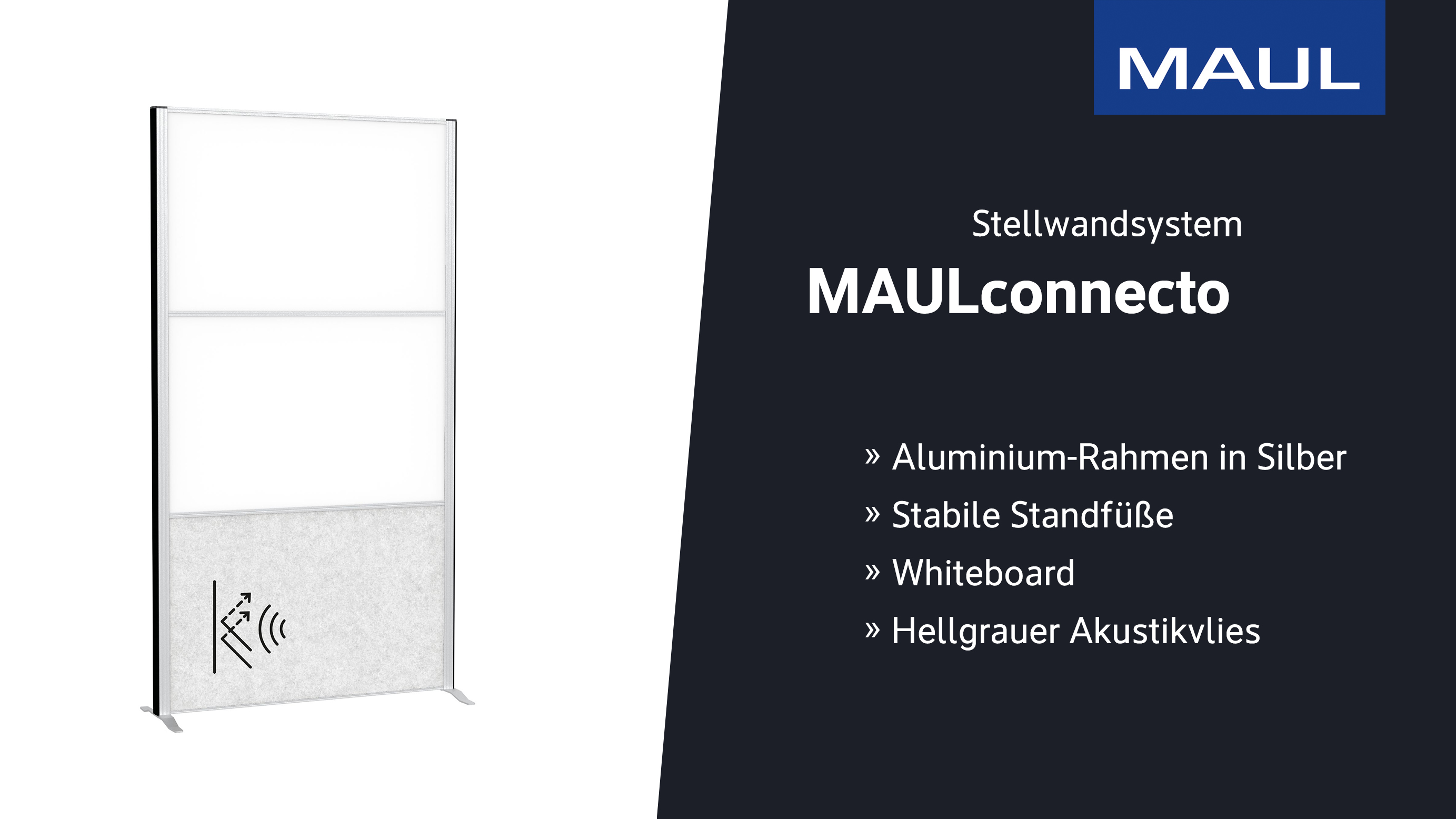 MAULconnecto Trennwand Mit LED Beleuchtung - Flexibler Raumteiler Für Büro Und Home Office