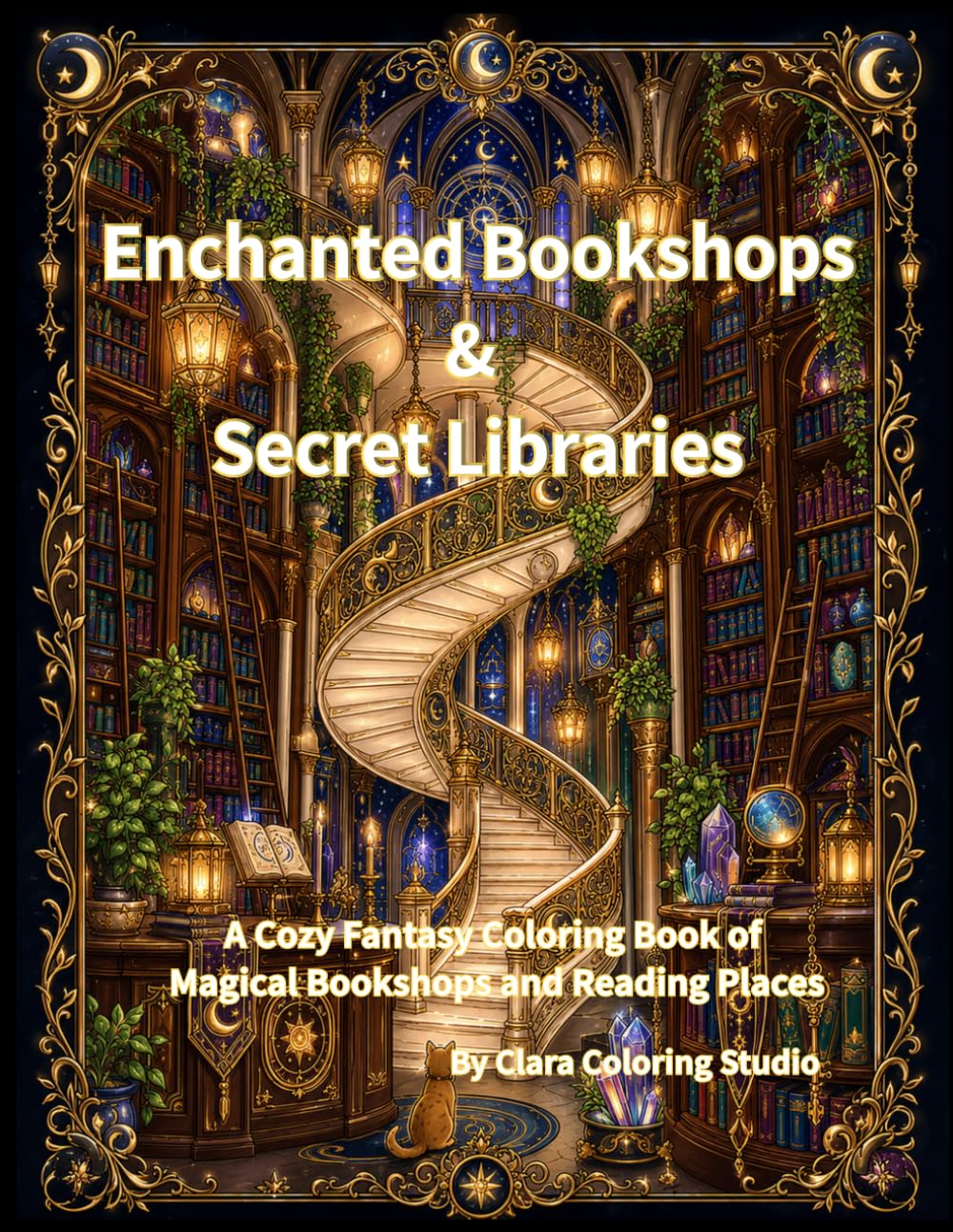 Enchanted Bookshops & Secret Libraries: A Cozy Fantasy Coloring Book of Magical Bookshops and Reading Places