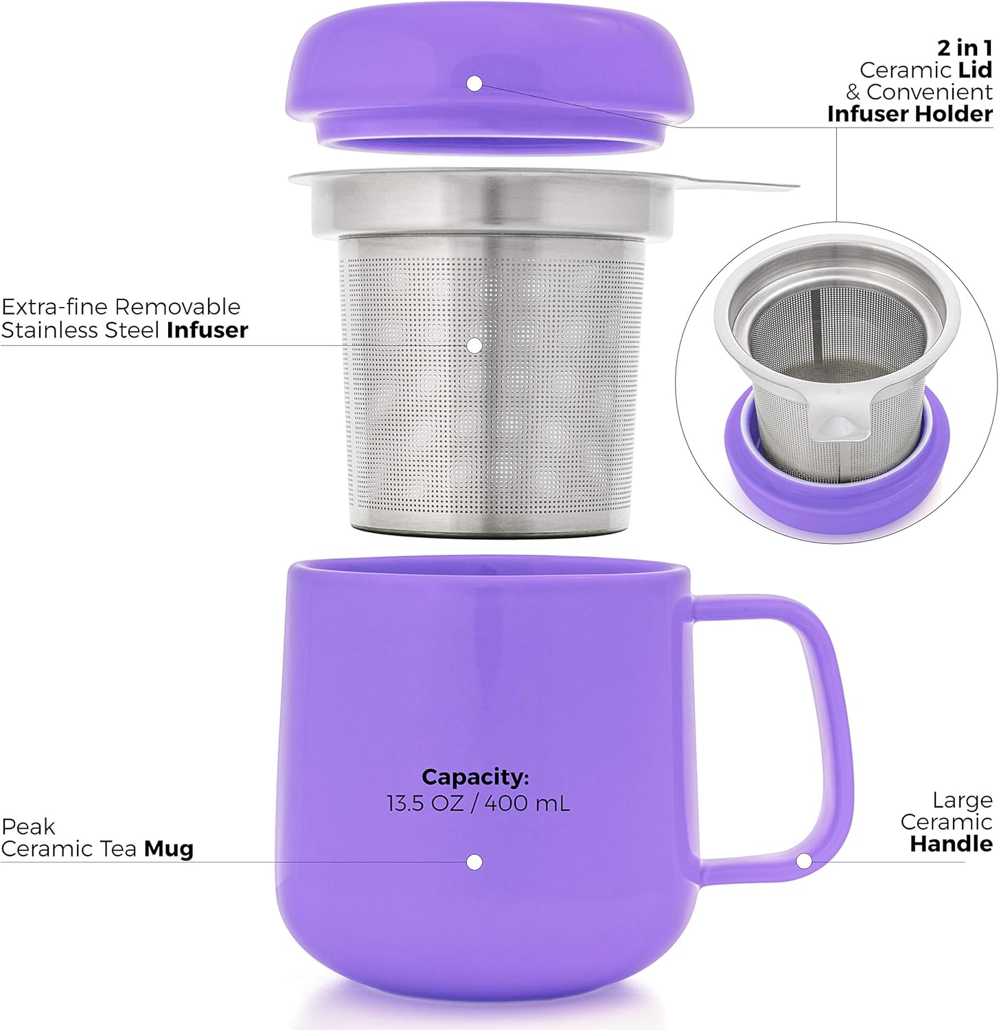 40% Off Discount Tealyra - Sumo Ceramic Purple Tea Cup Infuser - 13.5-ounce - Small Mug with Lid and Stainless Steel Filter For Loose Leaf Tea - Tea-For-One - 400 ml Flash Deals - 80% OFF Tealyra - Sumo Ceramic Purple Tea Cup Infuser - 13.5-ounce - Small Mug with Lid and Stainless Steel Filter For Loose Leaf Tea - Tea-For-One - 400 ml