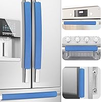 Vista 1 de MRKG Juego de 6 fundas para manija de puerta de refrigerador, talla única, mantiene tu aparato de cocina limpio de manchas, goteo, manchas de Azul