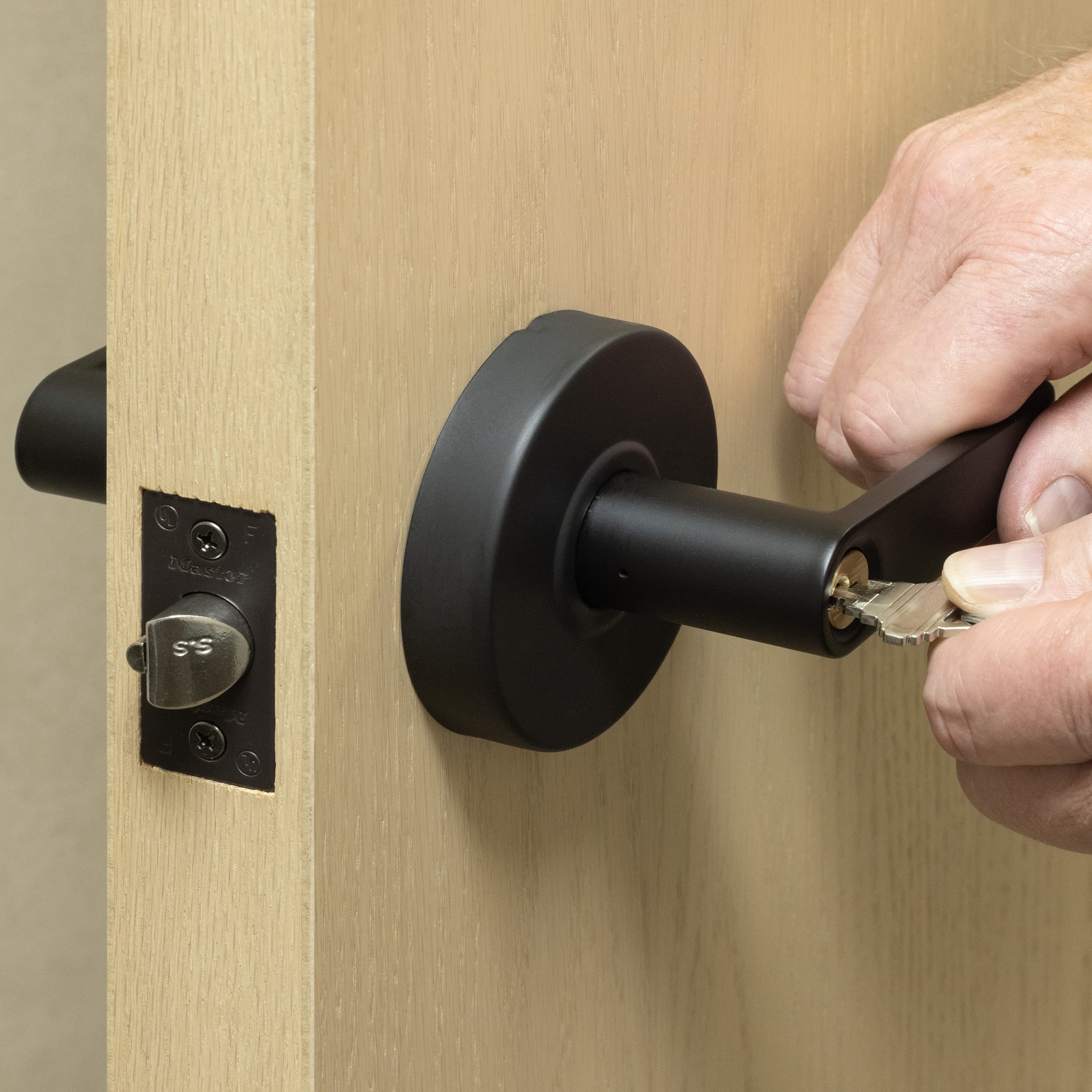 Master Lock SLCHSR10B Heavy Duty Lever Style, Grade 2 Commercial Storeroom Door Lock with Bump Stop, Oil Rubbed Bronze Finish - Image 2