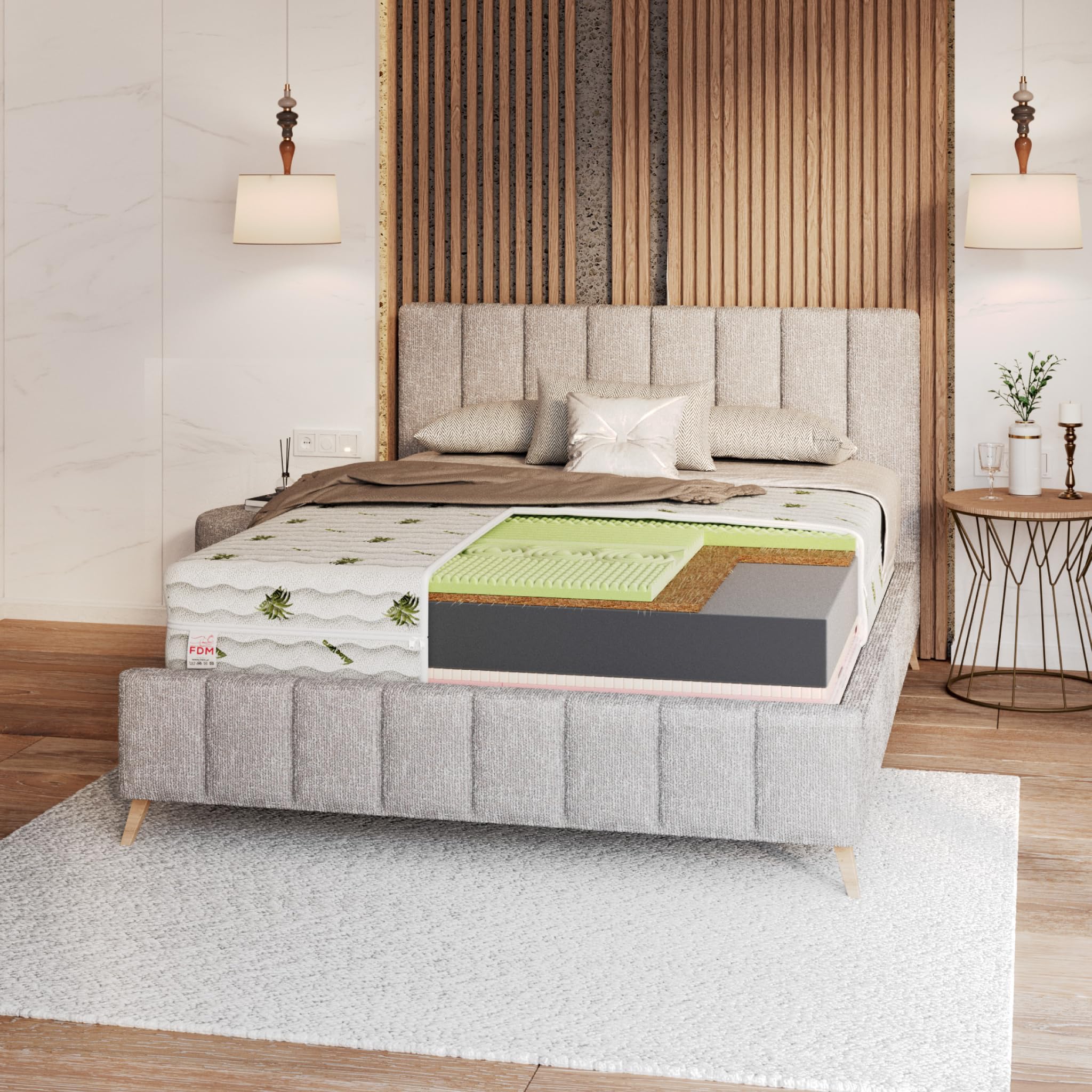 FDM Premium Matratze SAVONA ALOE VERA 160x200 cm 7 Komfortzonen Hrtegrad  H3 und H4 22 cm Hoch Doppelseitige Schaumstoffmatratze (Visco, Latex,  Polyurethanschaum, Kokos, HR-Schaum) mit Aloe Vera Bezug : Amazon.de:  Kche, Haushalt