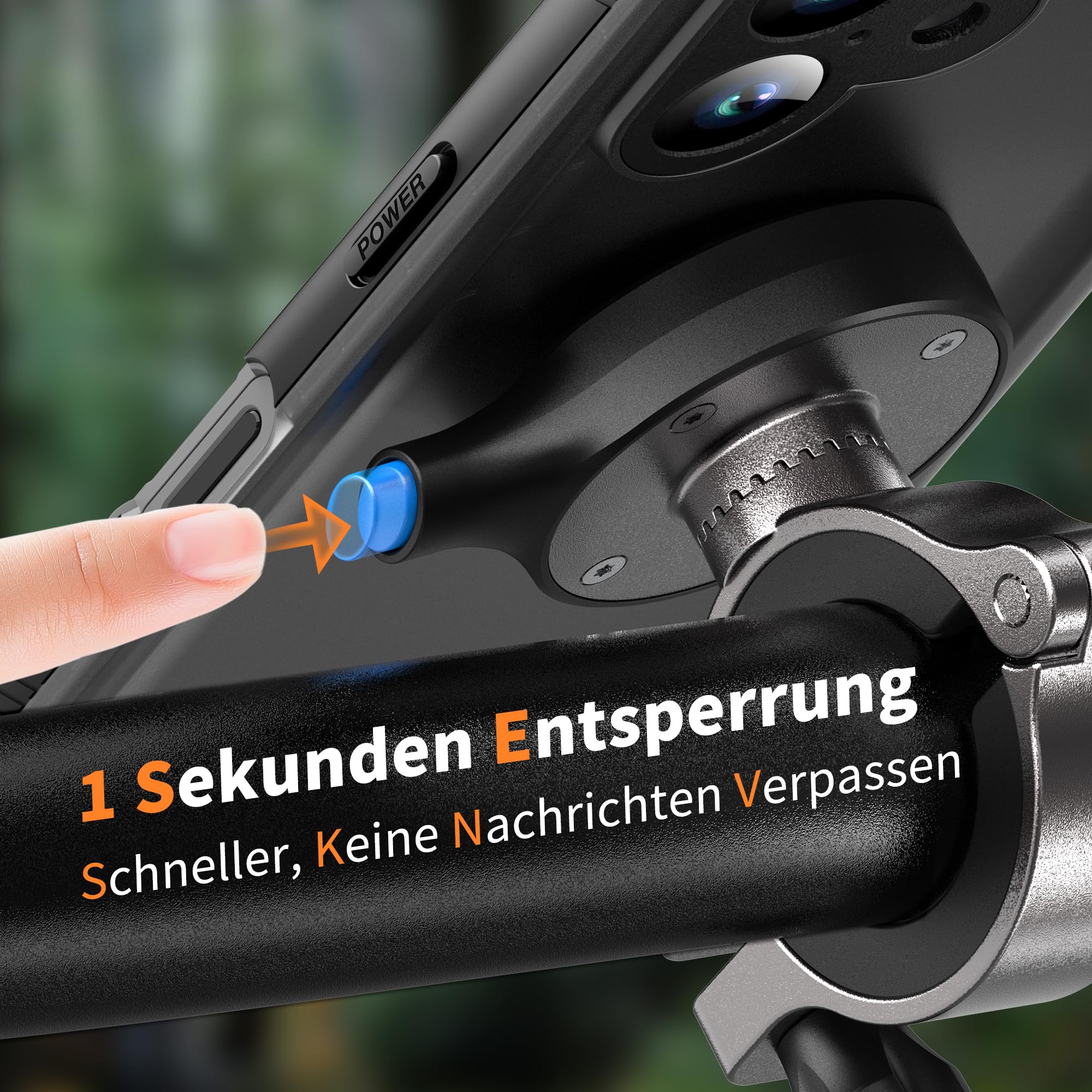 Cozycase Handyhalterung Fahrrad für iPhone 14 Wasserdicht - 【EIN Knopf Entriegeln+Automatisches Schloss】 Bike Phone Holder/Mount Handy Halterung Motorrad Lenker Rennrad Scooter eBike MTB Waterproof