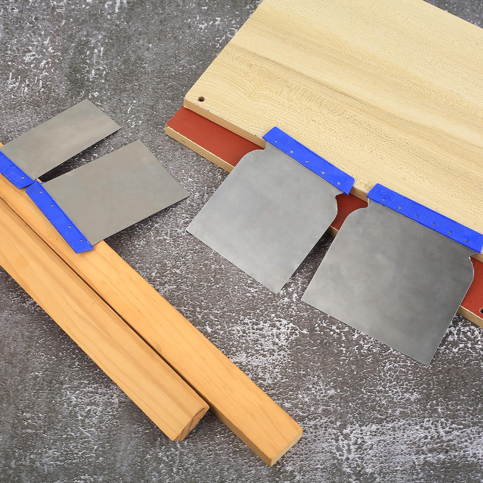 8 Pezzi Spatole Giapponesi, Set Spatole Metalliche Flessibili 41/68/88/105 mm per Stuccatura, Raschiatura, Livellamento e Riempimento, Spatole per Pittura e Lavori di Rifinitura