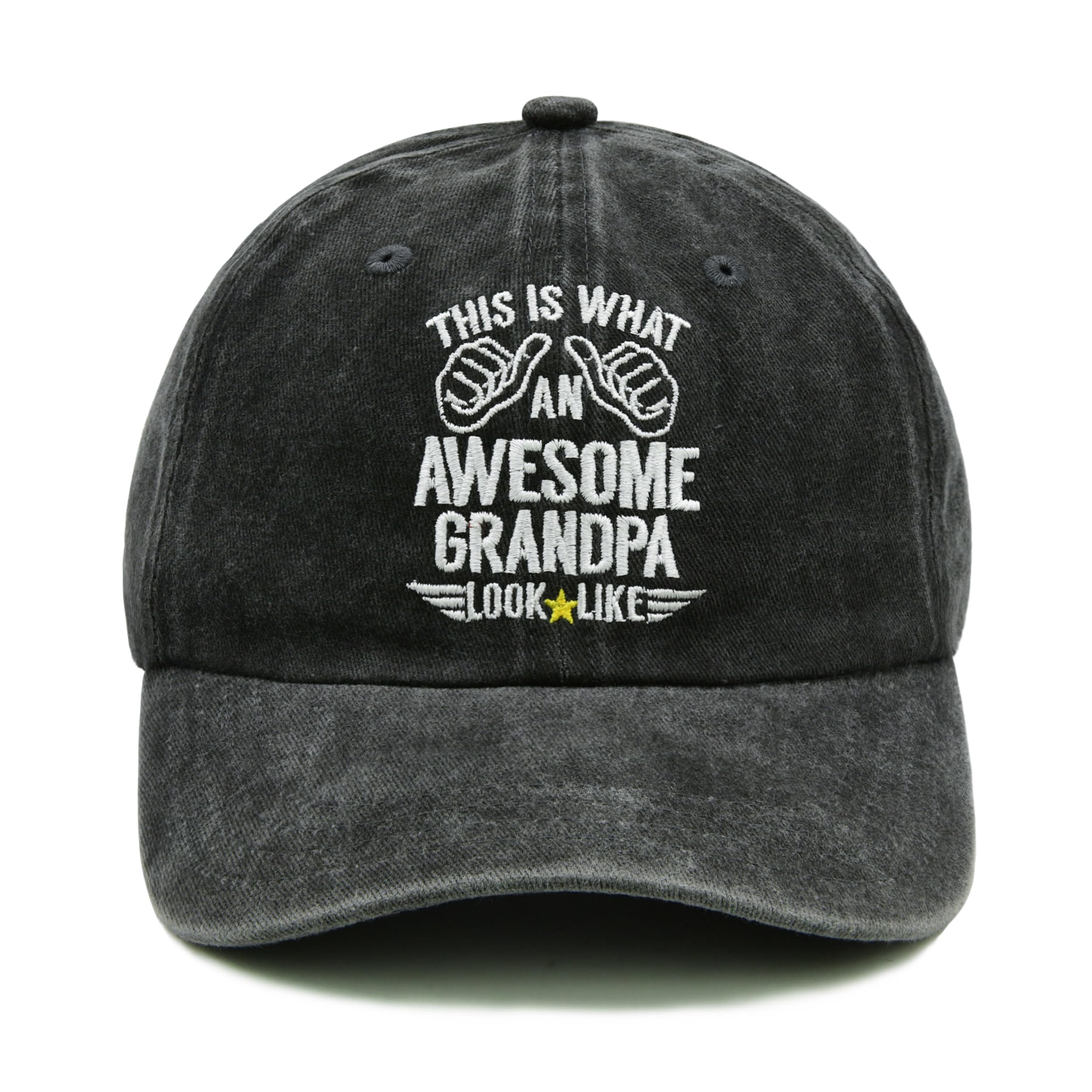 Wodeal Grandpa Hats for Men, Grandpa Gifts from Grandkids, Adjustable Embroidered Grandfather Baseball Cap